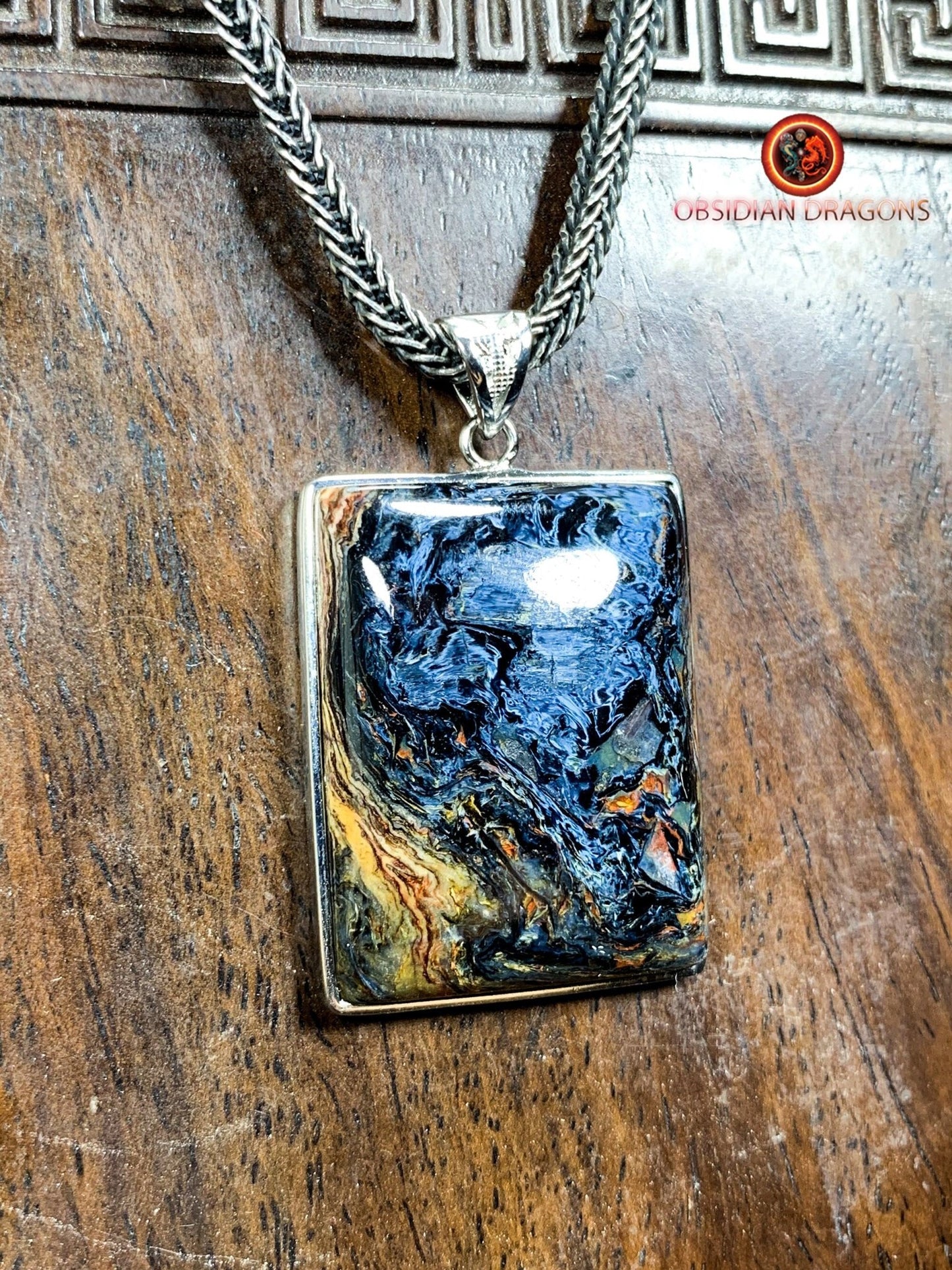 Pendentif pietersite- Serti argent 925