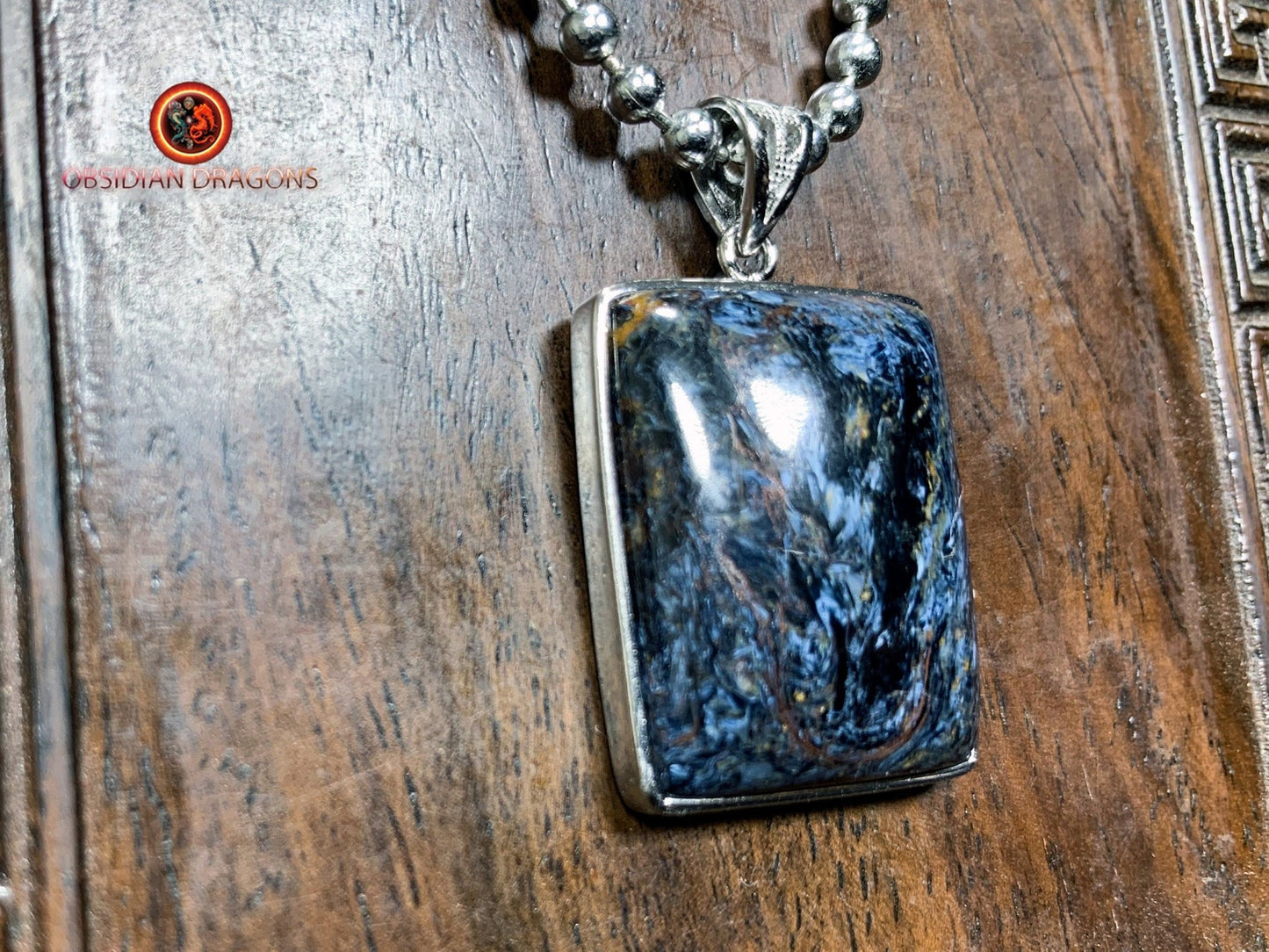 Pendentif pietersite- Serti argent 925