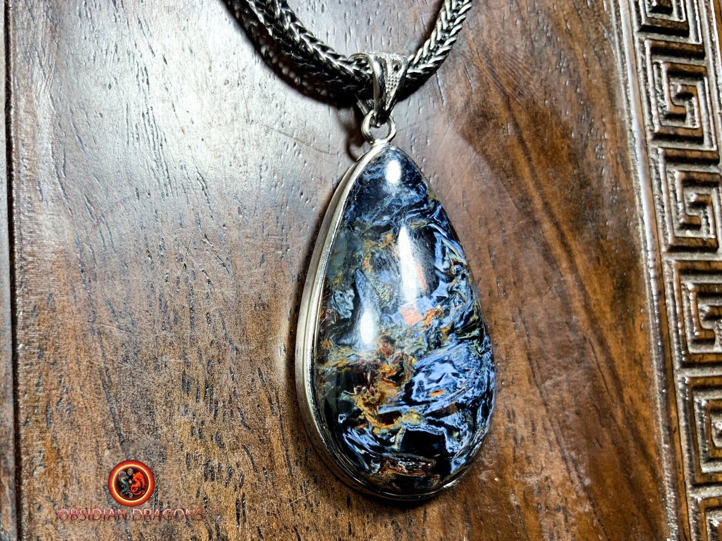 Pendentif pietersite- Serti argent 925
