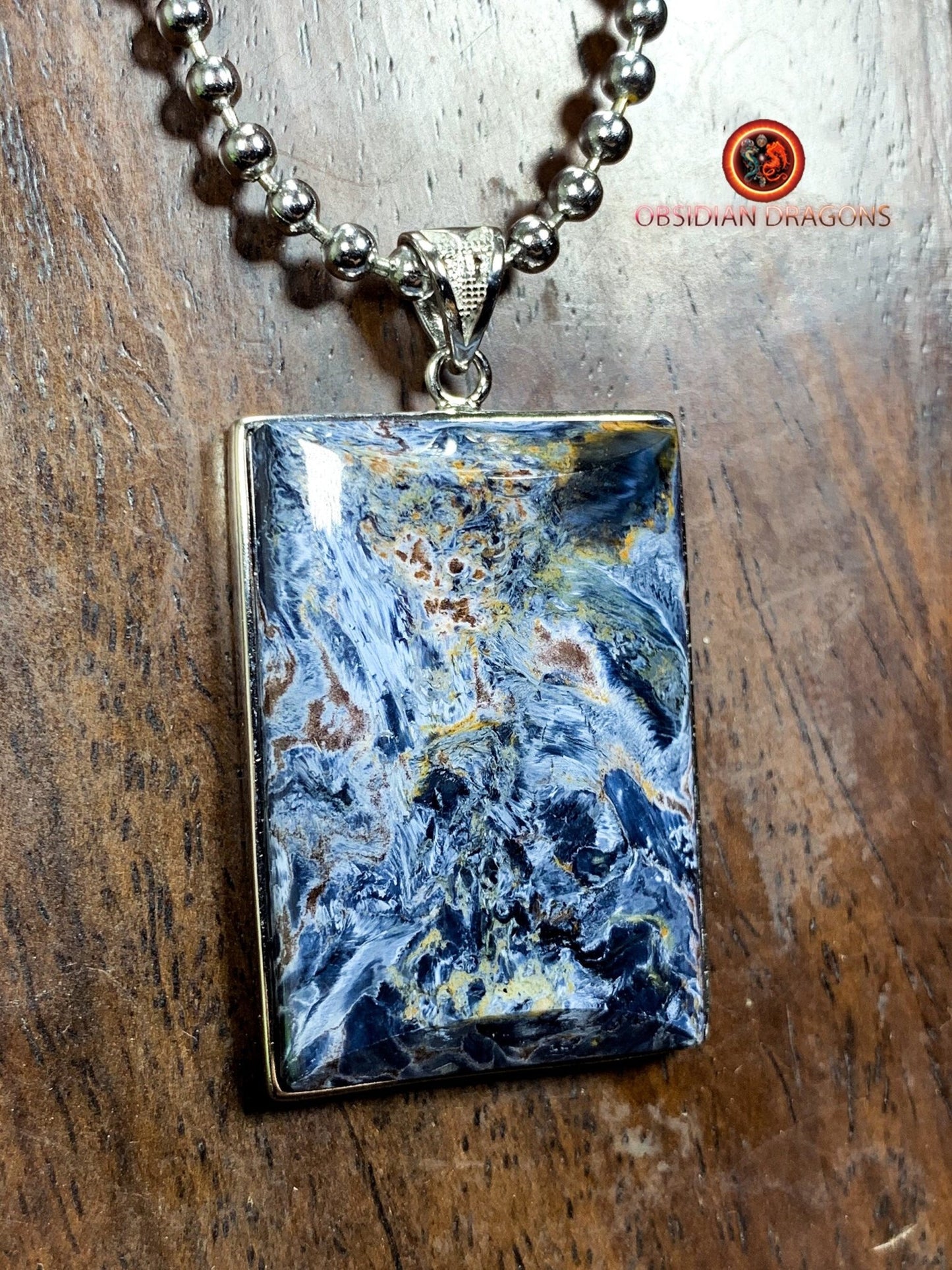 Pendentif pietersite- Serti argent 925