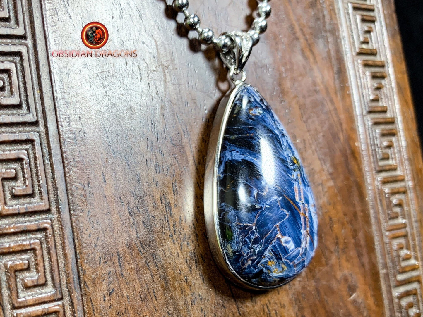 Pendentif pietersite- Serti argent 925