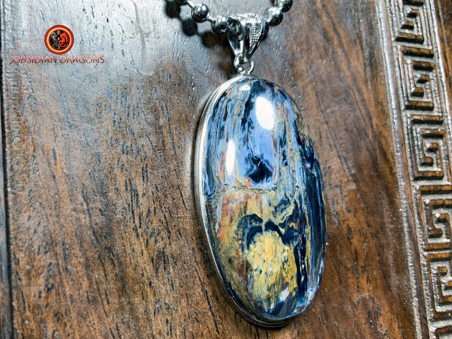 Pendentif pietersite- Serti argent 925