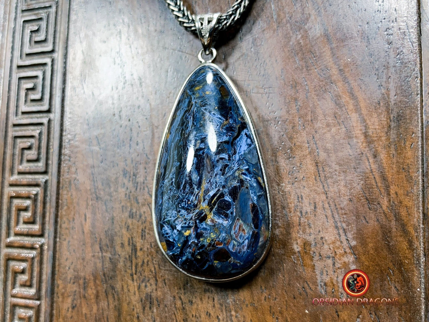 Pendentif pietersite- Serti argent 925