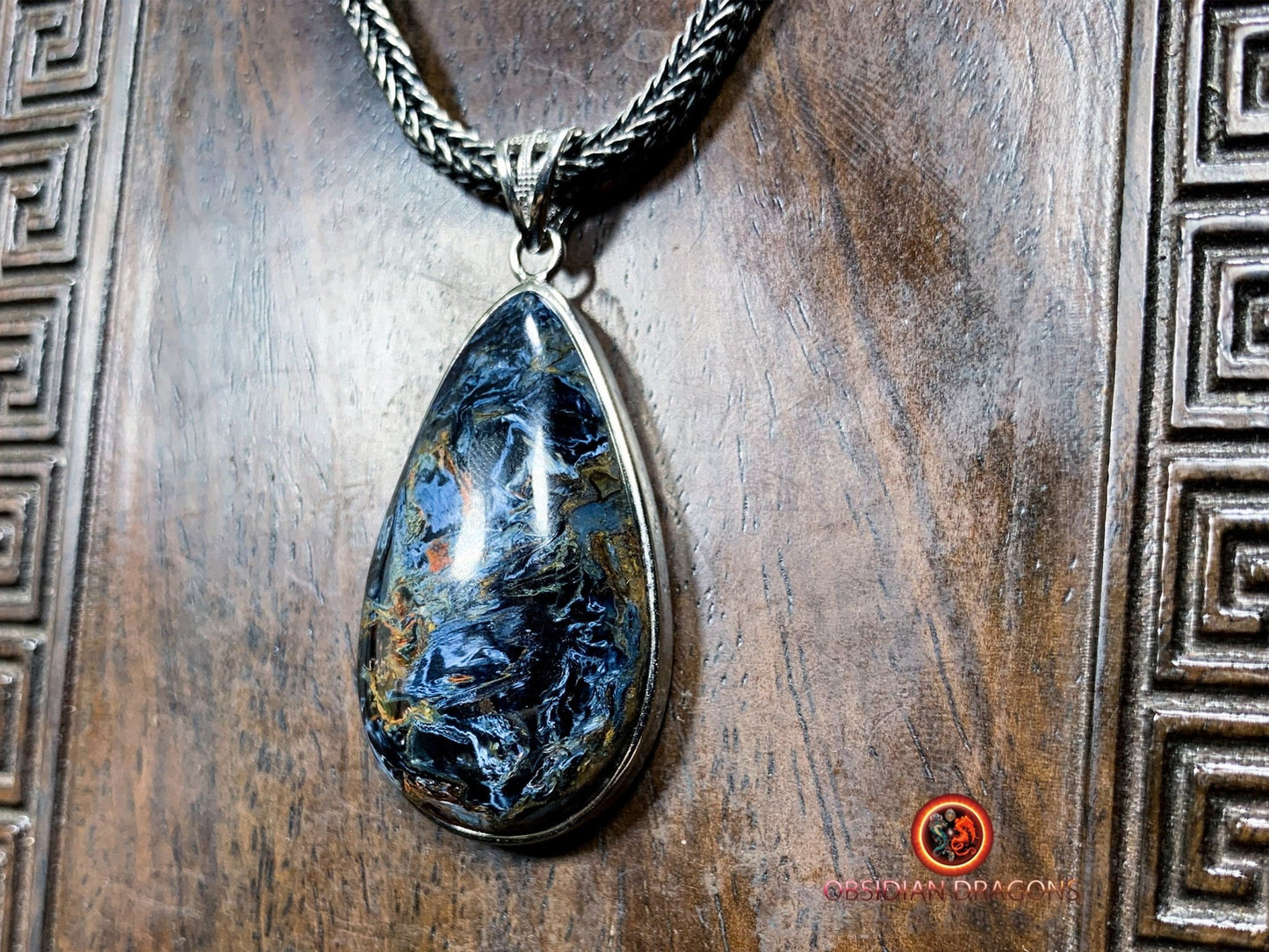 Pendentif pietersite- Serti argent 925