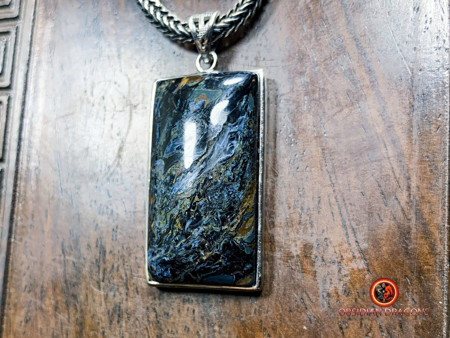 Pendentif pietersite- Serti argent 925