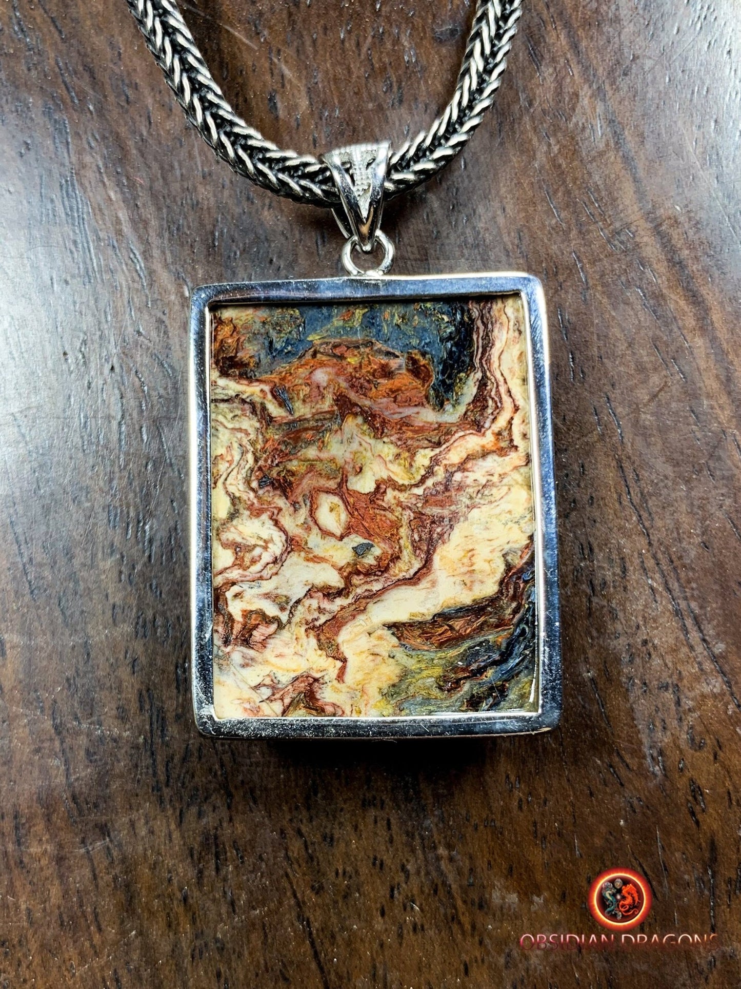 Pendentif pietersite- Serti argent 925