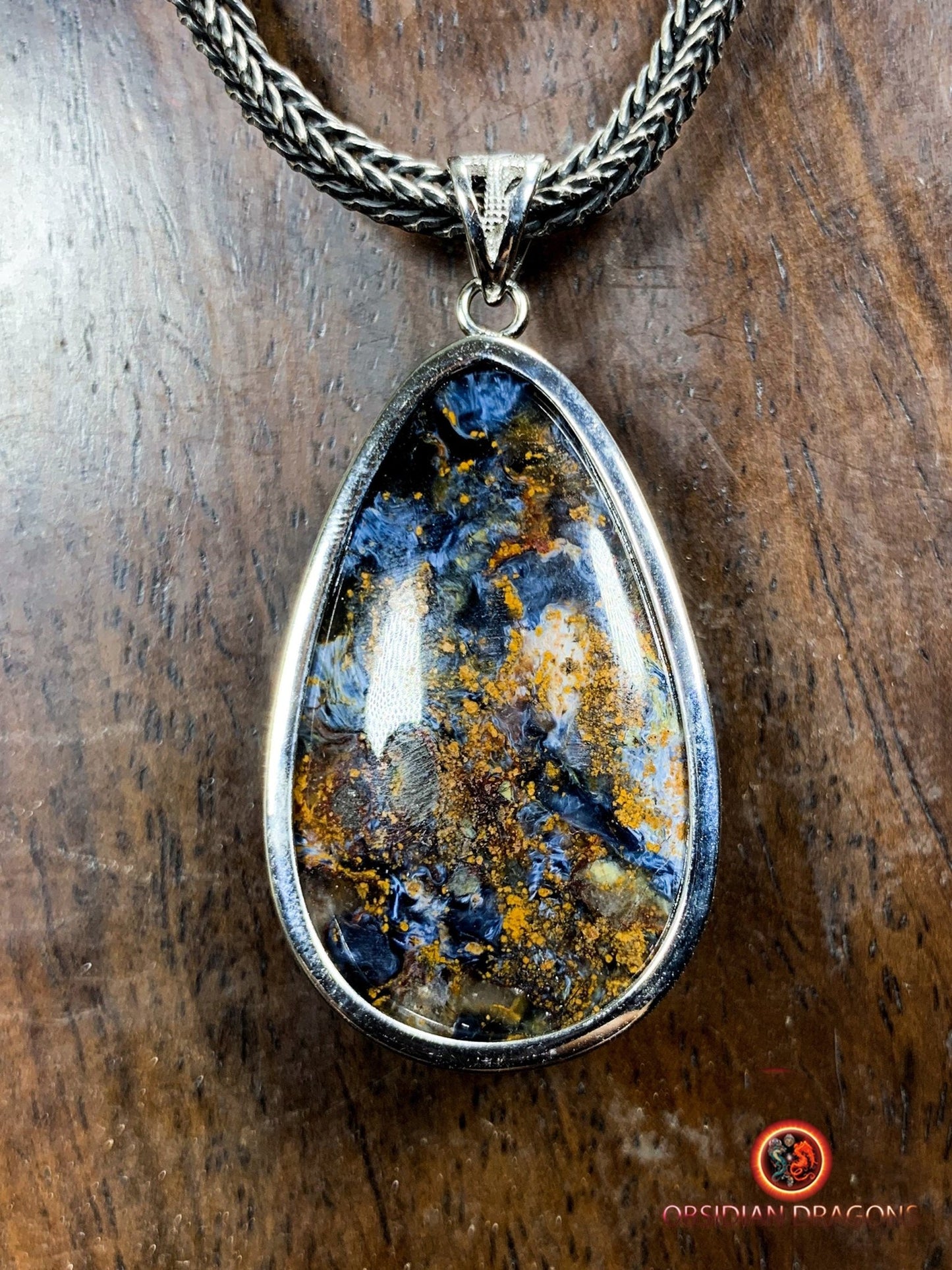 Pendentif pietersite- Serti argent 925