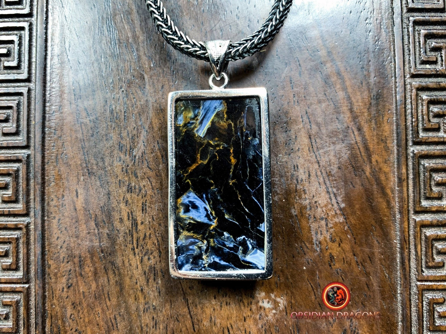 Pendentif pietersite- Serti argent 925