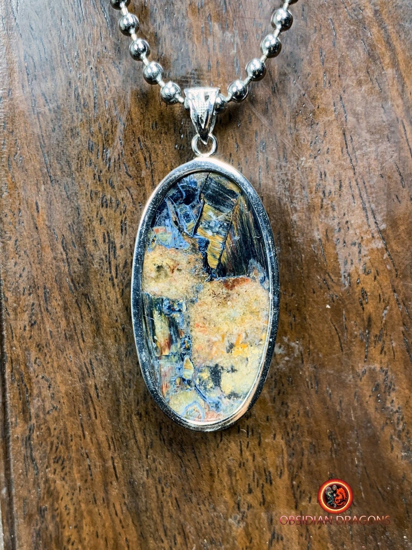 Pendentif pietersite- Serti argent 925