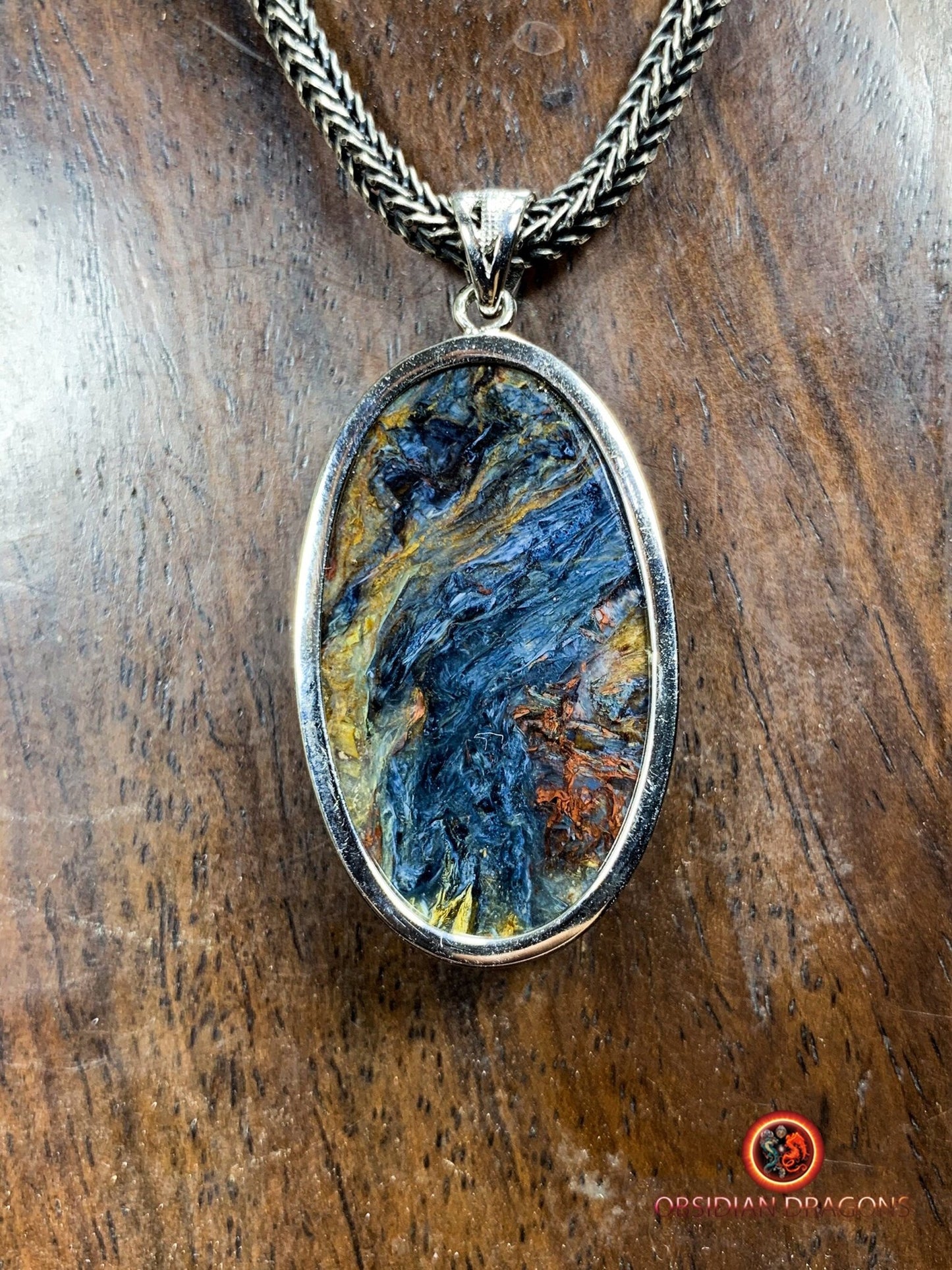 Pendentif pietersite- Serti argent 925