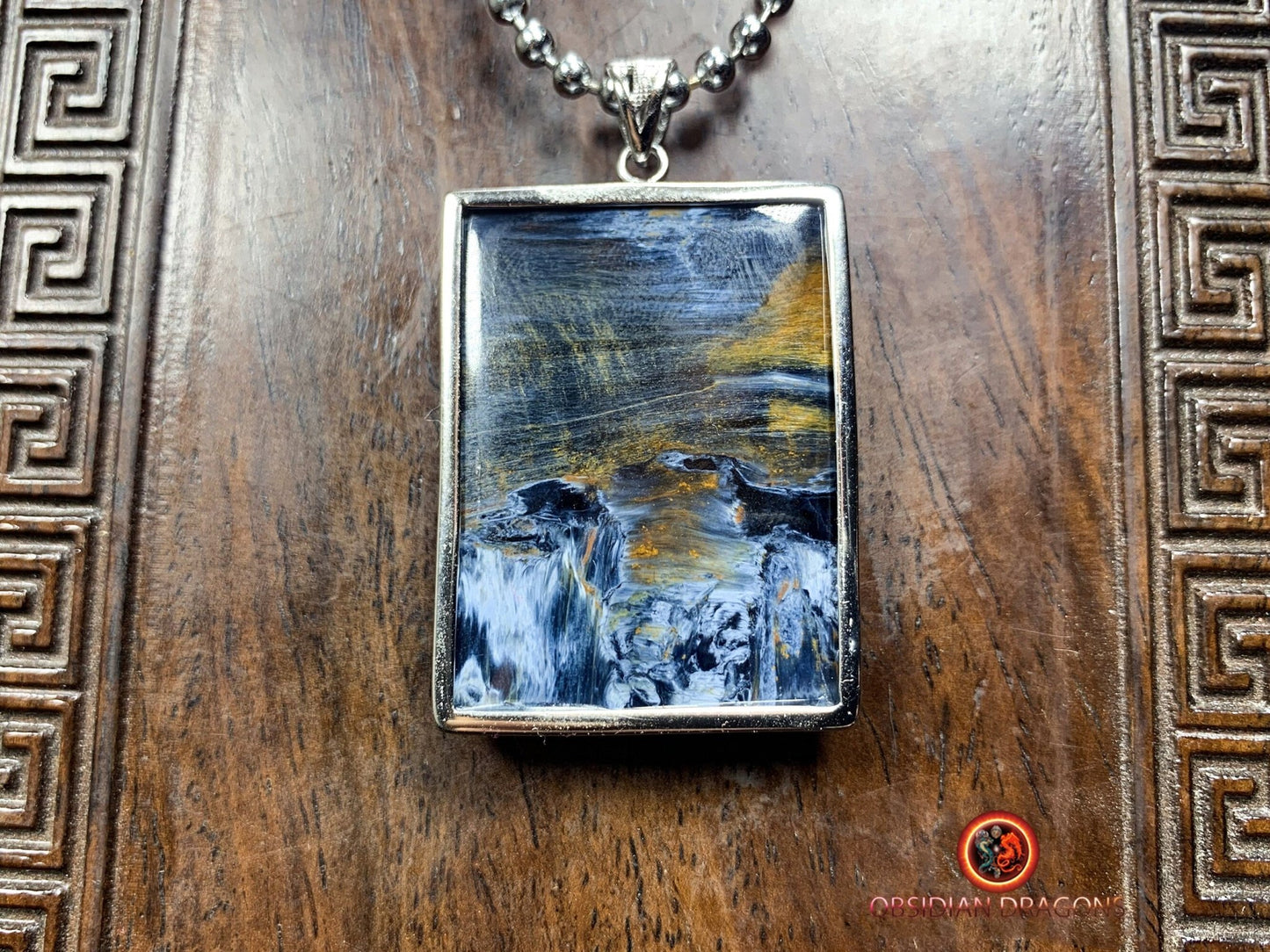 Pendentif pietersite- Serti argent 925