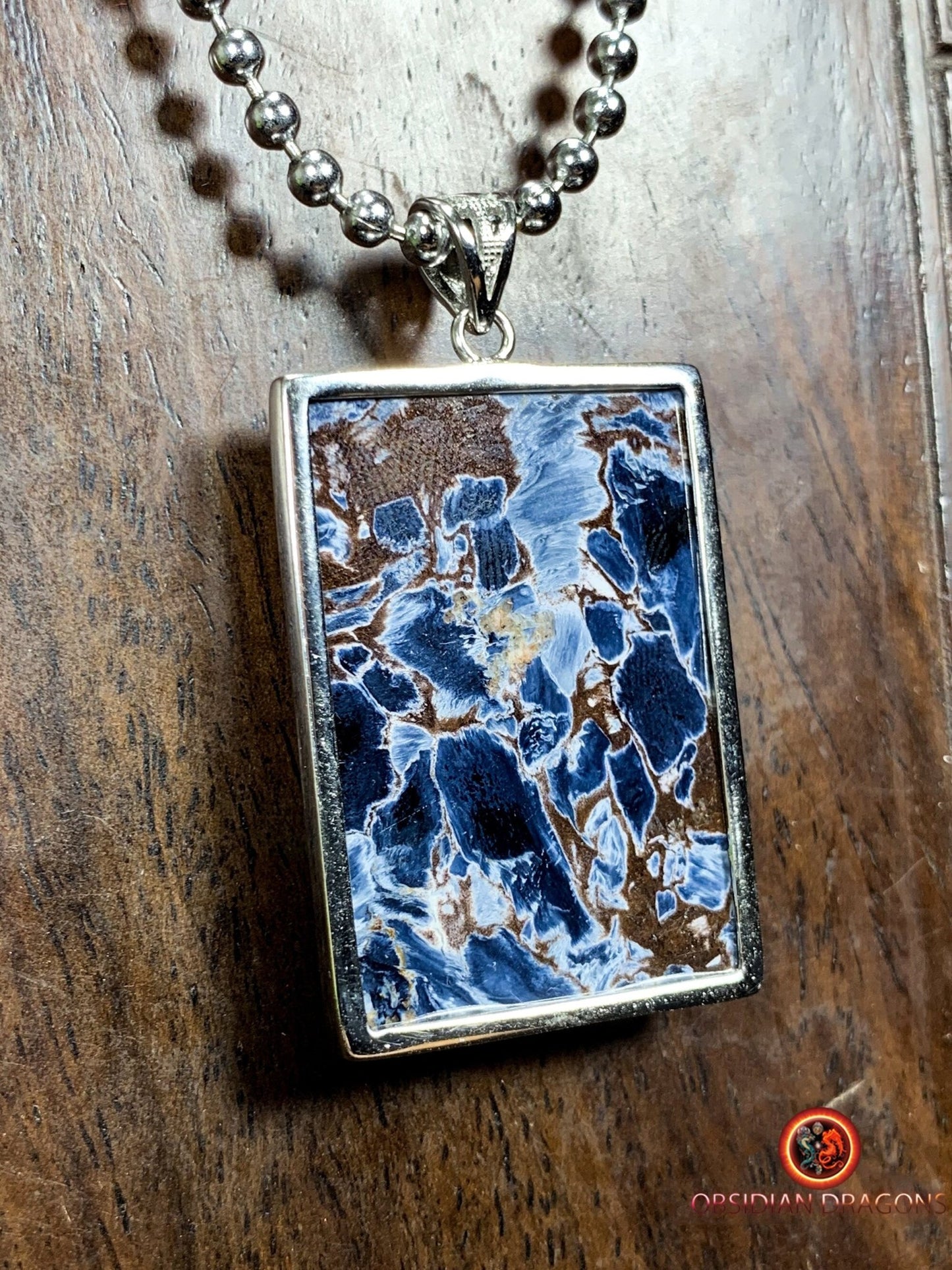 Pendentif pietersite- Serti argent 925