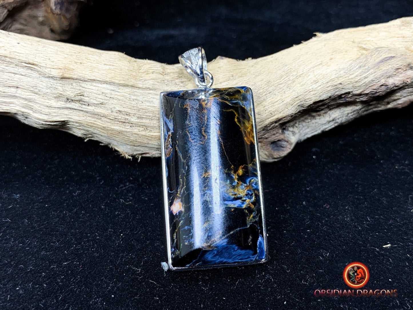 Pendentif pietersite- Serti argent 925