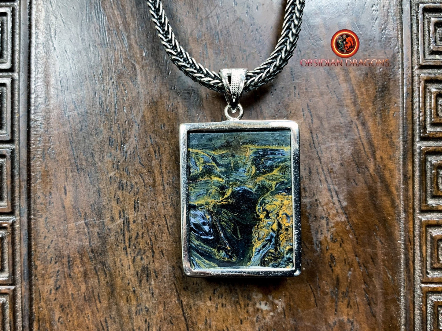 Pendentif pietersite- Serti argent 925
