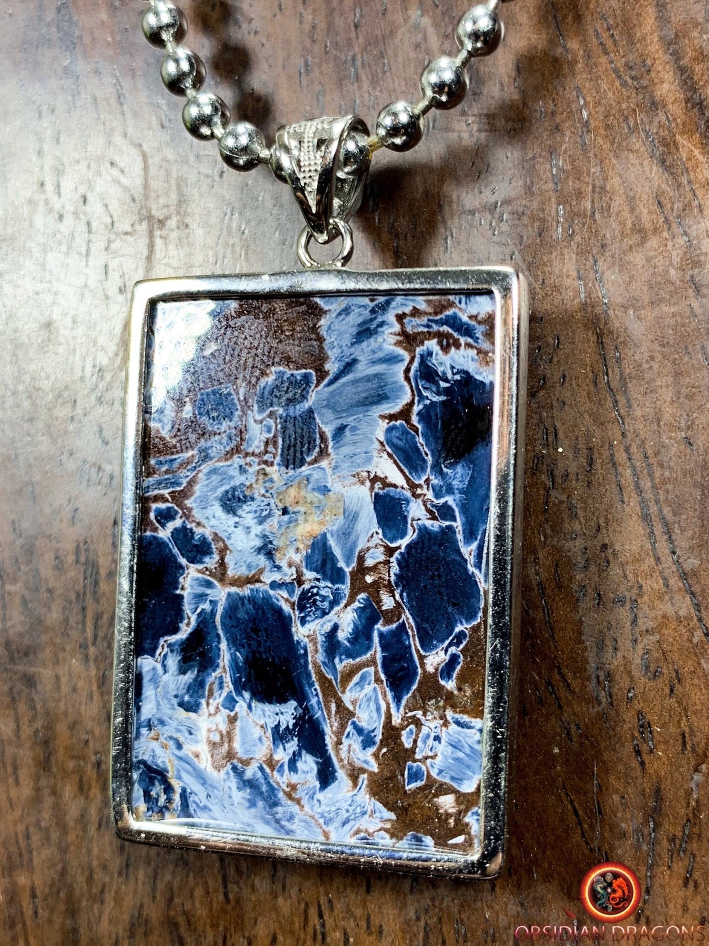 Pendentif pietersite- Serti argent 925