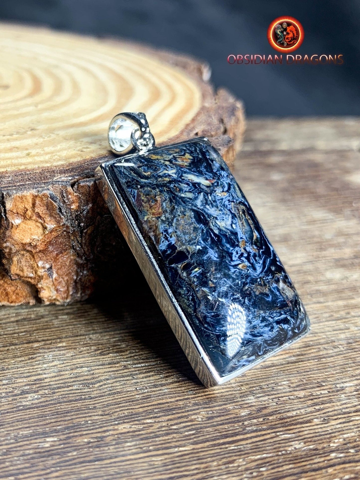 Pendentif pietersite- Serti argent 925