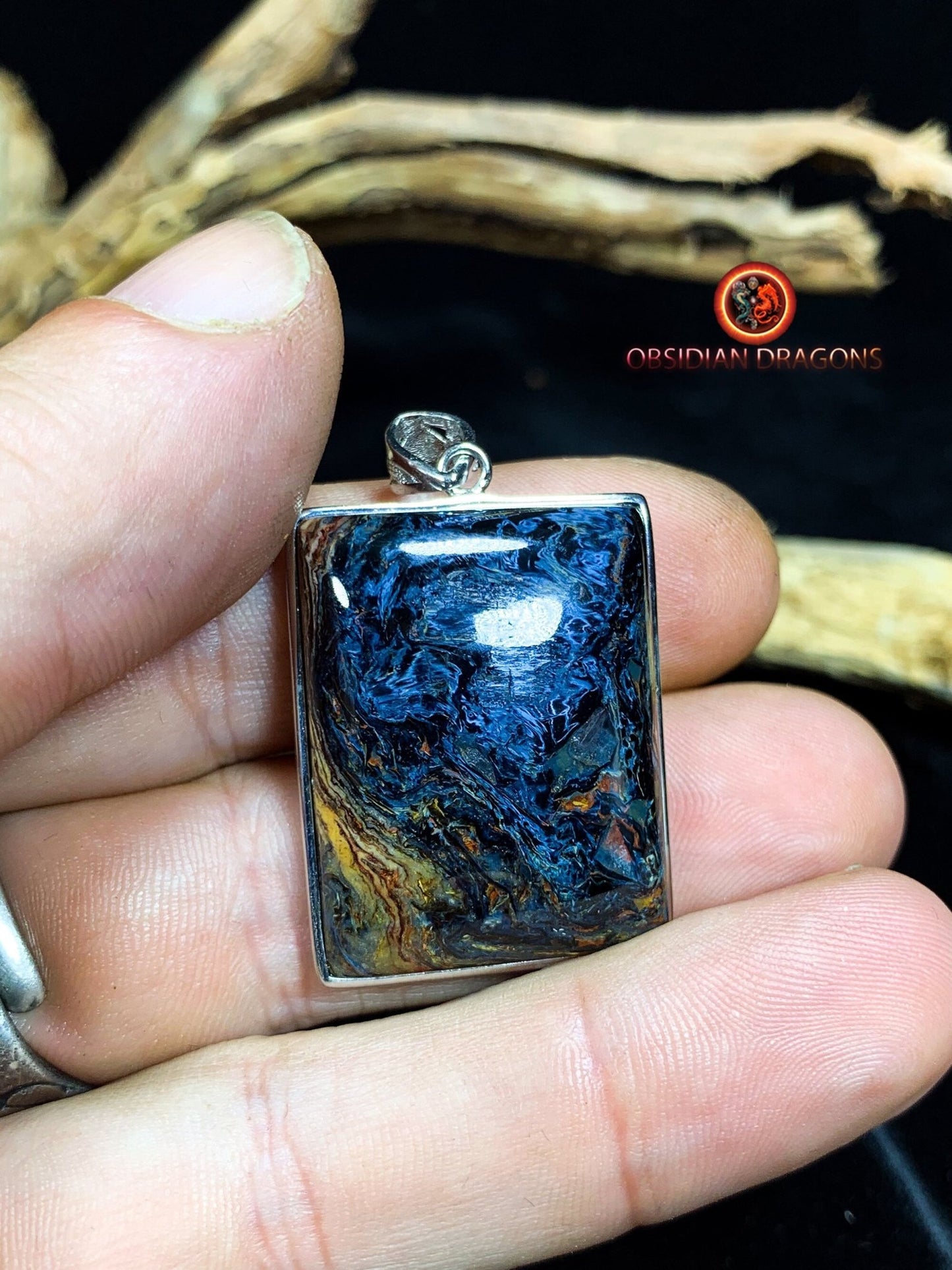 Pendentif pietersite- Serti argent 925