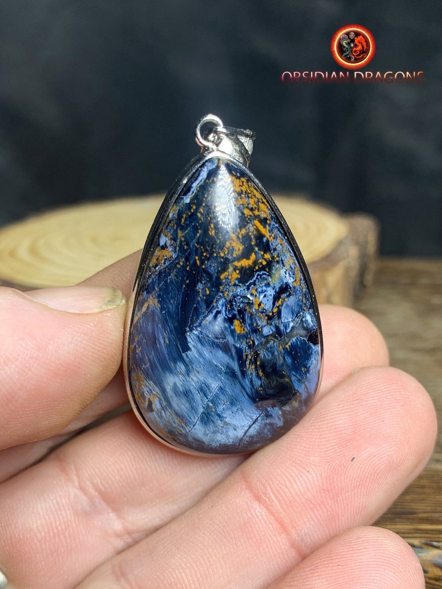 Pendentif pietersite- Serti argent 925