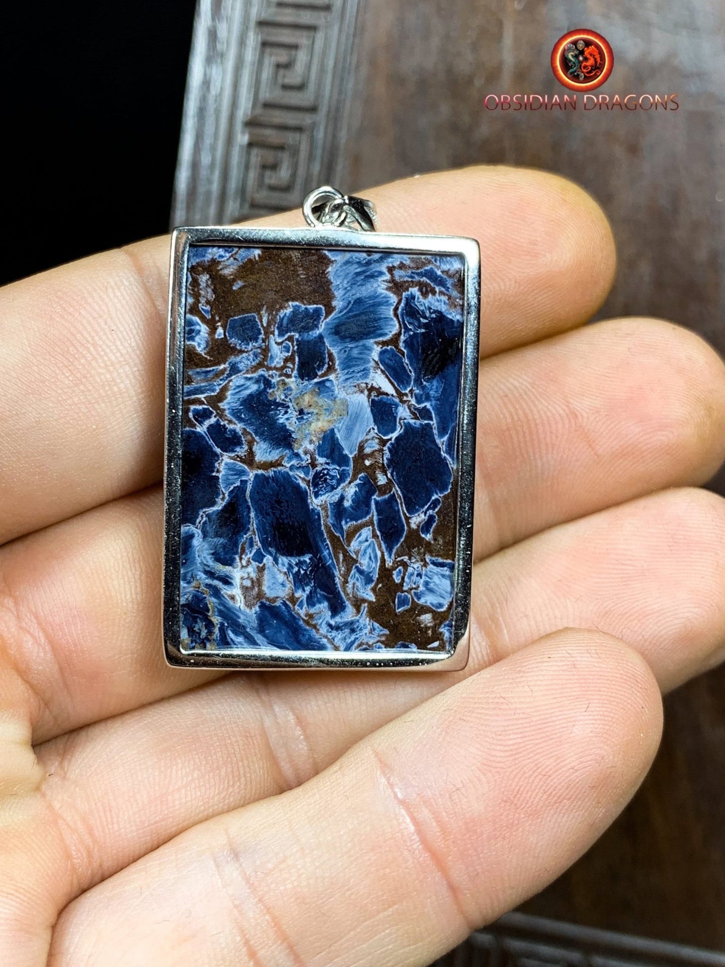 Pendentif pietersite- Serti argent 925