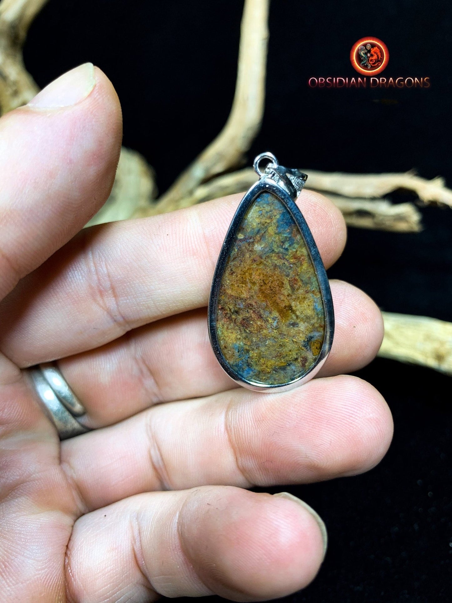 Pendentif pietersite- Serti argent 925