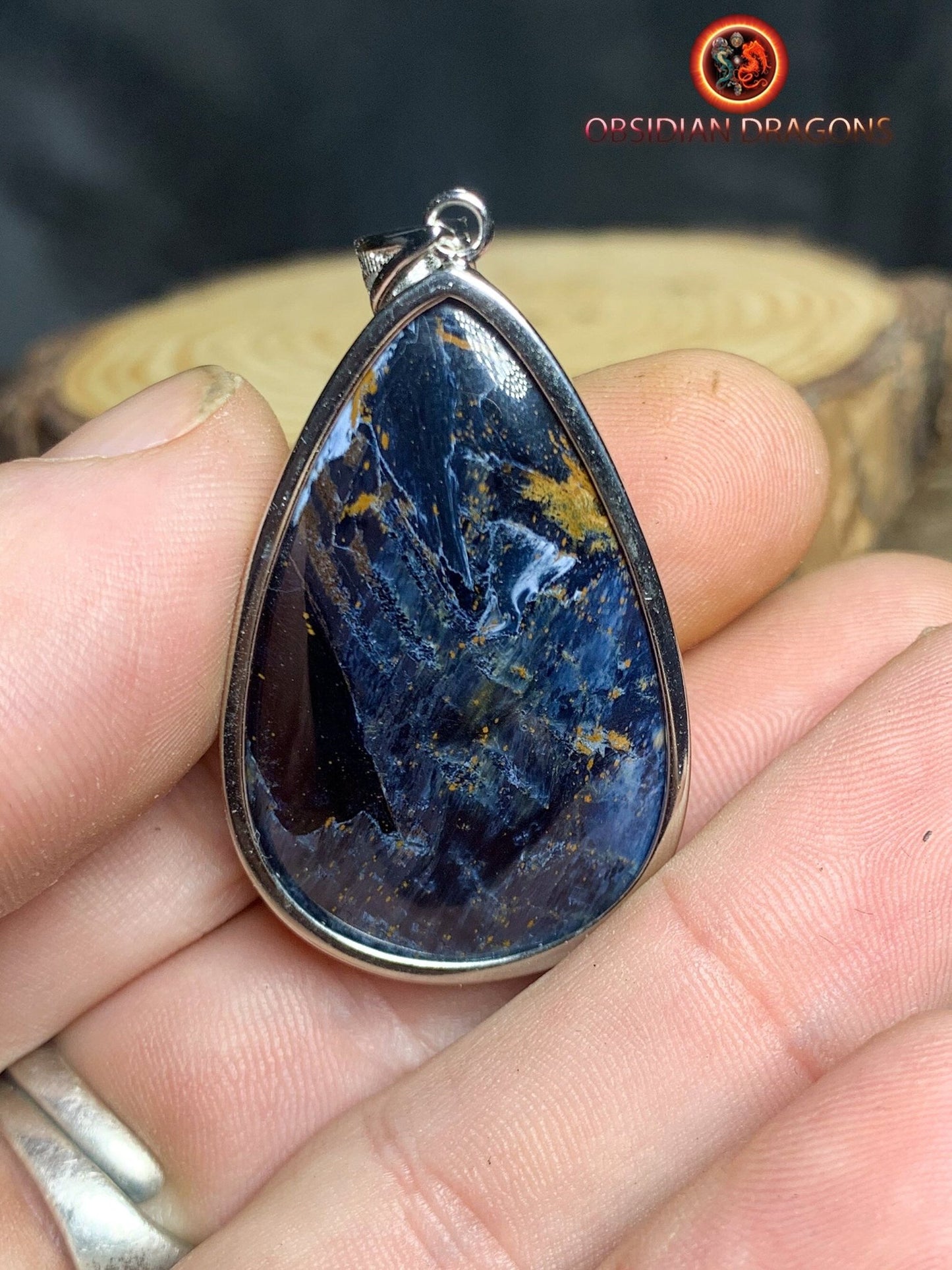 Pendentif pietersite- Serti argent 925