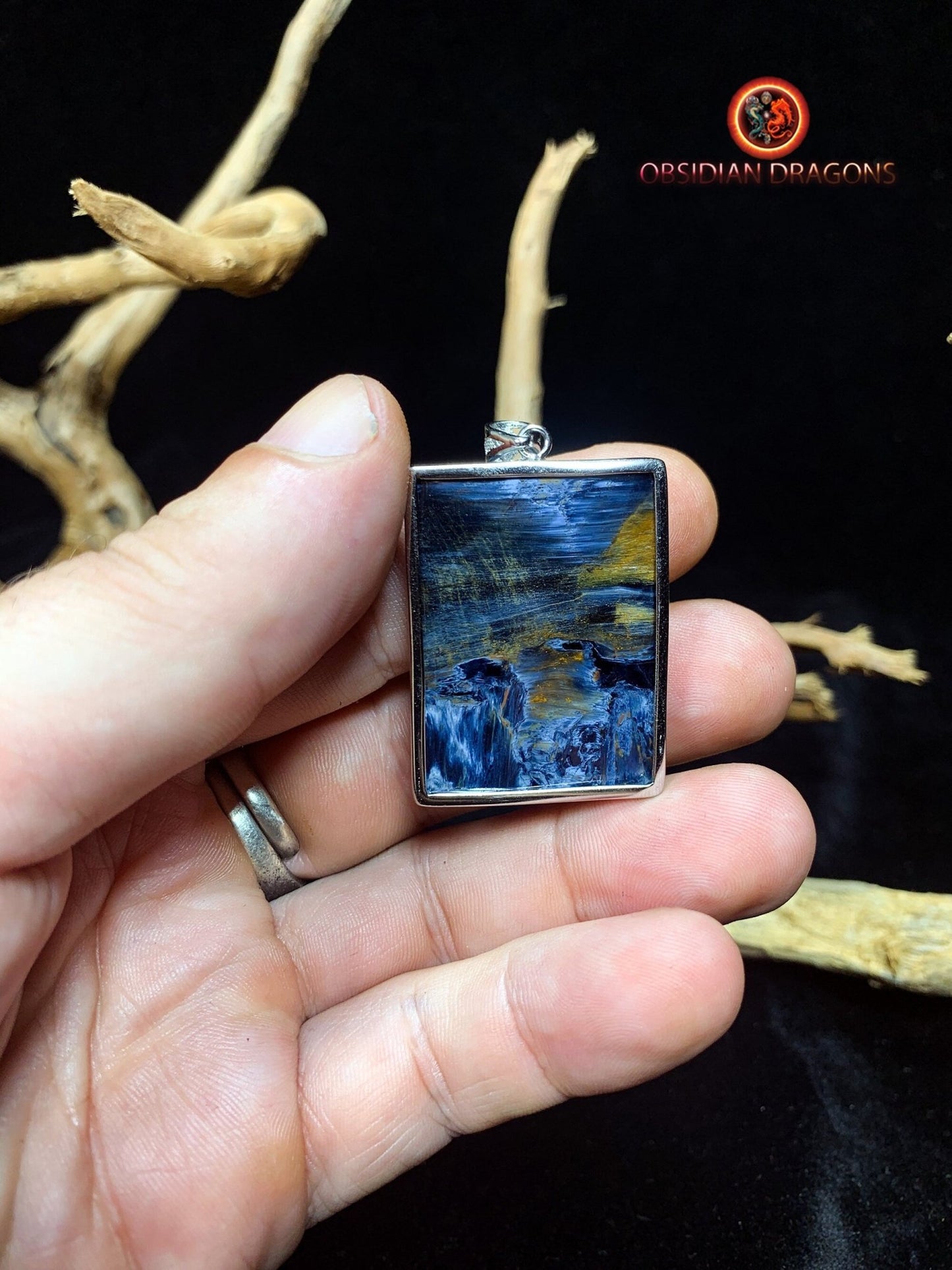 Pendentif pietersite- Serti argent 925