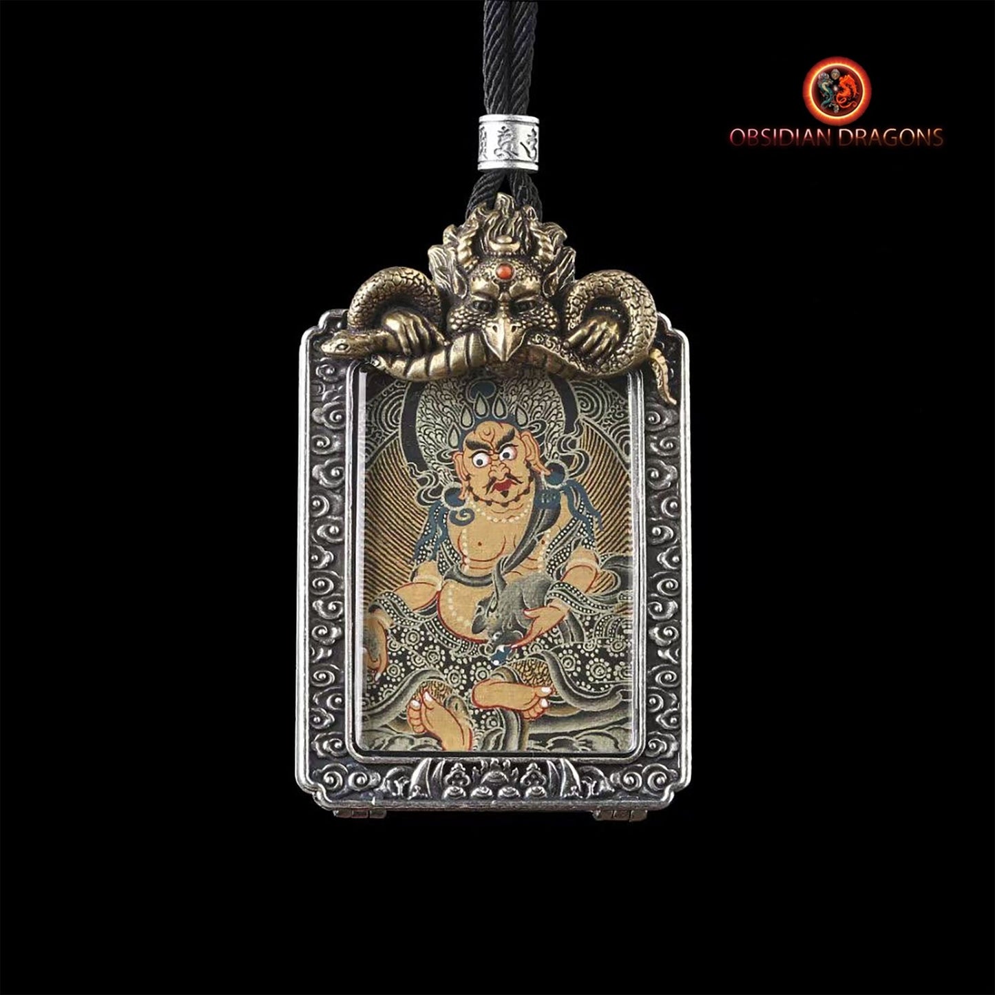 Pendentif tangka- Déité de la richesse Jambhala