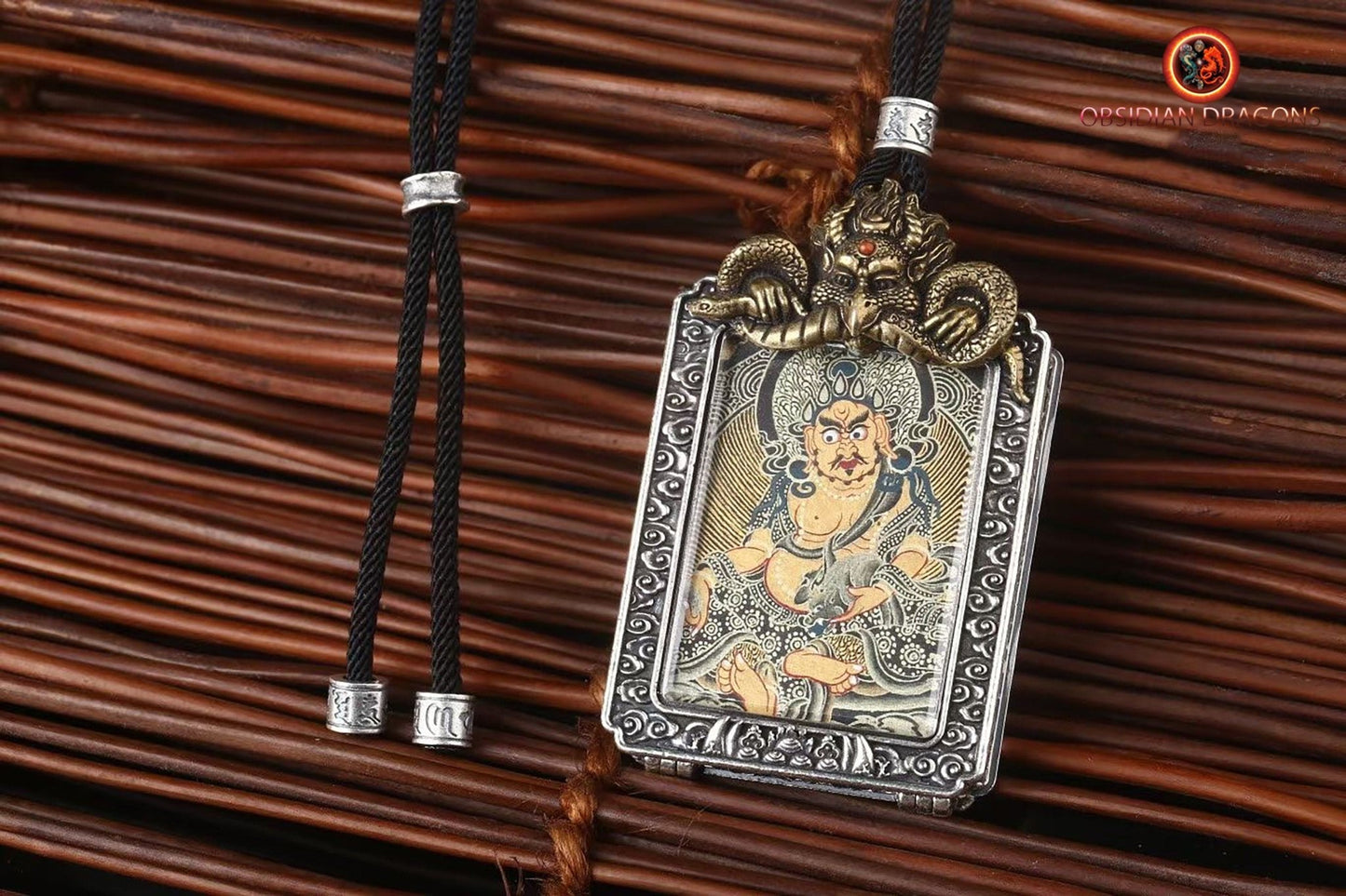 Pendentif tangka- Déité de la richesse Jambhala