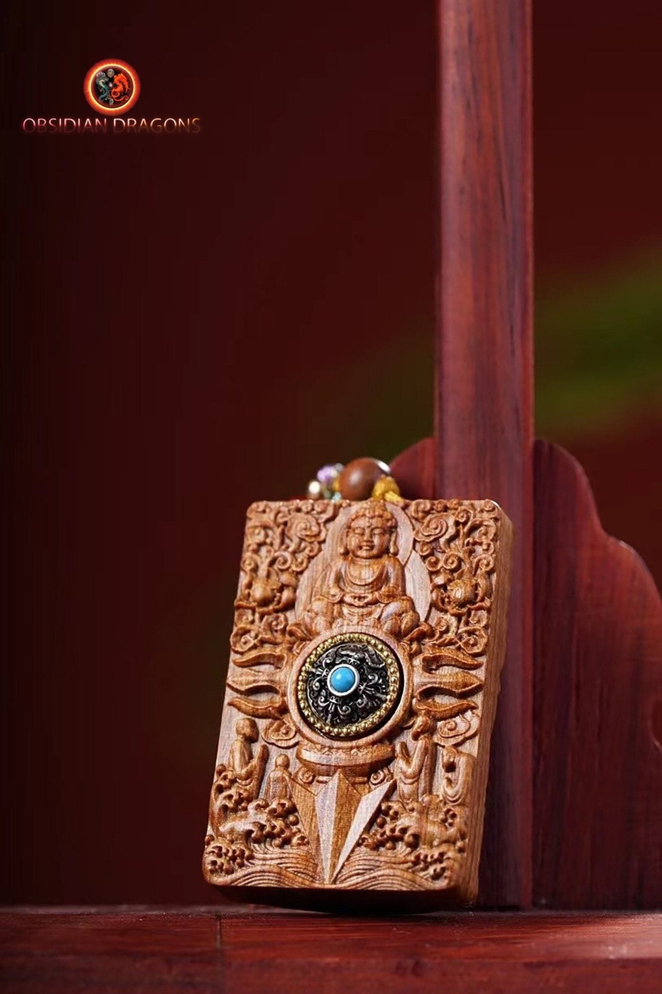 collier tibétain- Tara verte- Santal rare de qualité