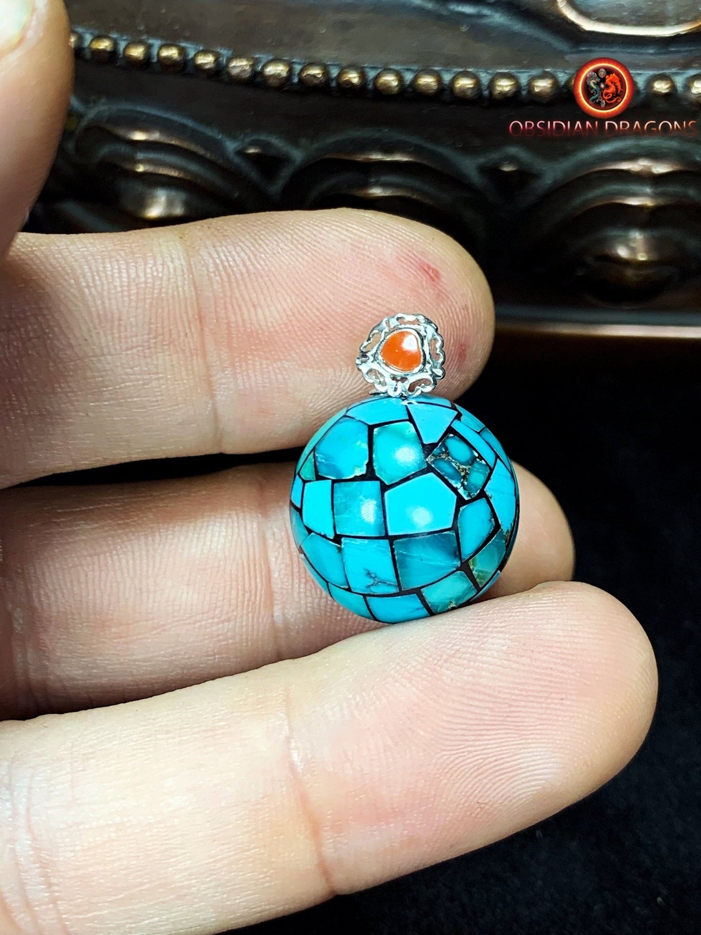 pendentif Turquoises naturelles et expertisées