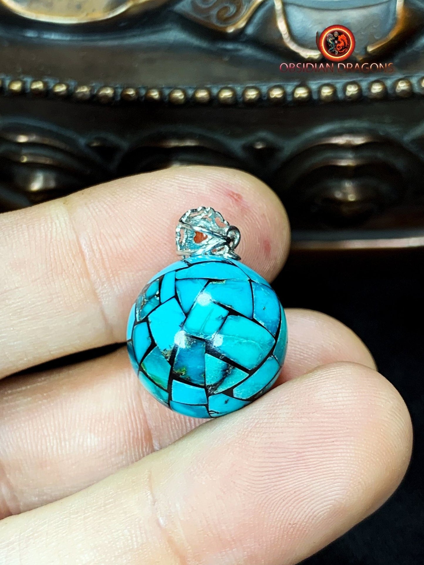 pendentif Turquoises naturelles et expertisées