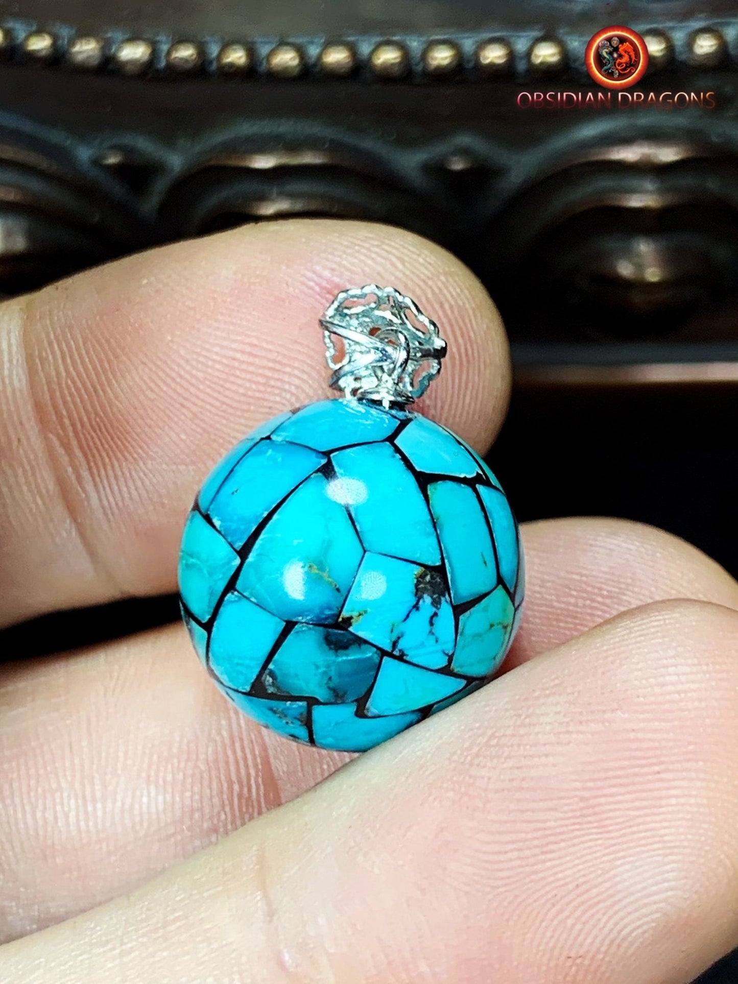 pendentif Turquoises naturelles et expertisées