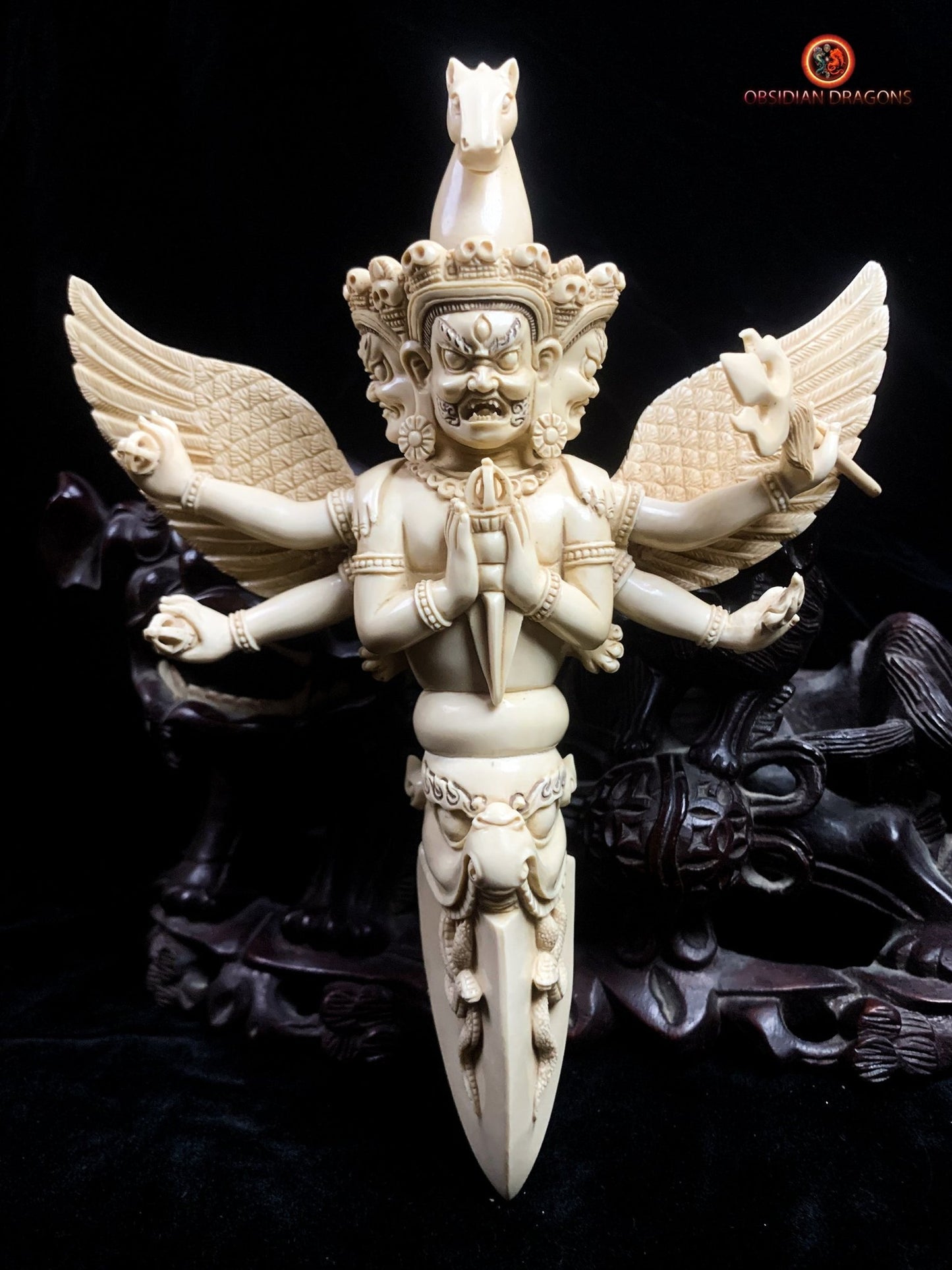 Phurba Rare en Ivoire de Mammouth- Artisanat exceptionnel