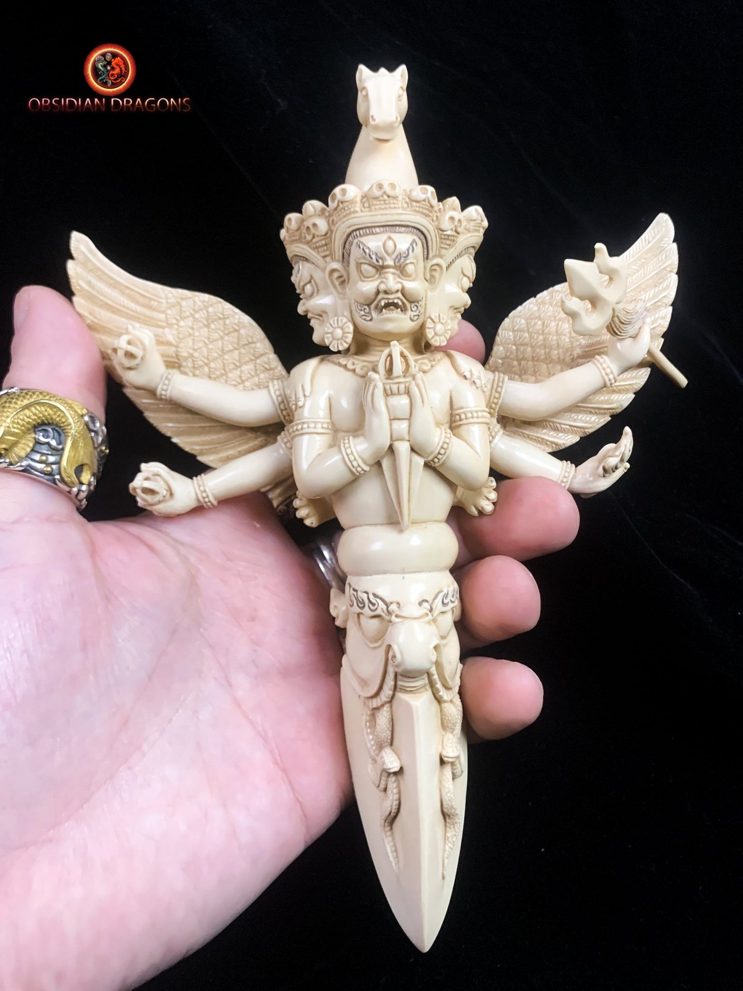 Phurba Rare en Ivoire de Mammouth- Artisanat exceptionnel