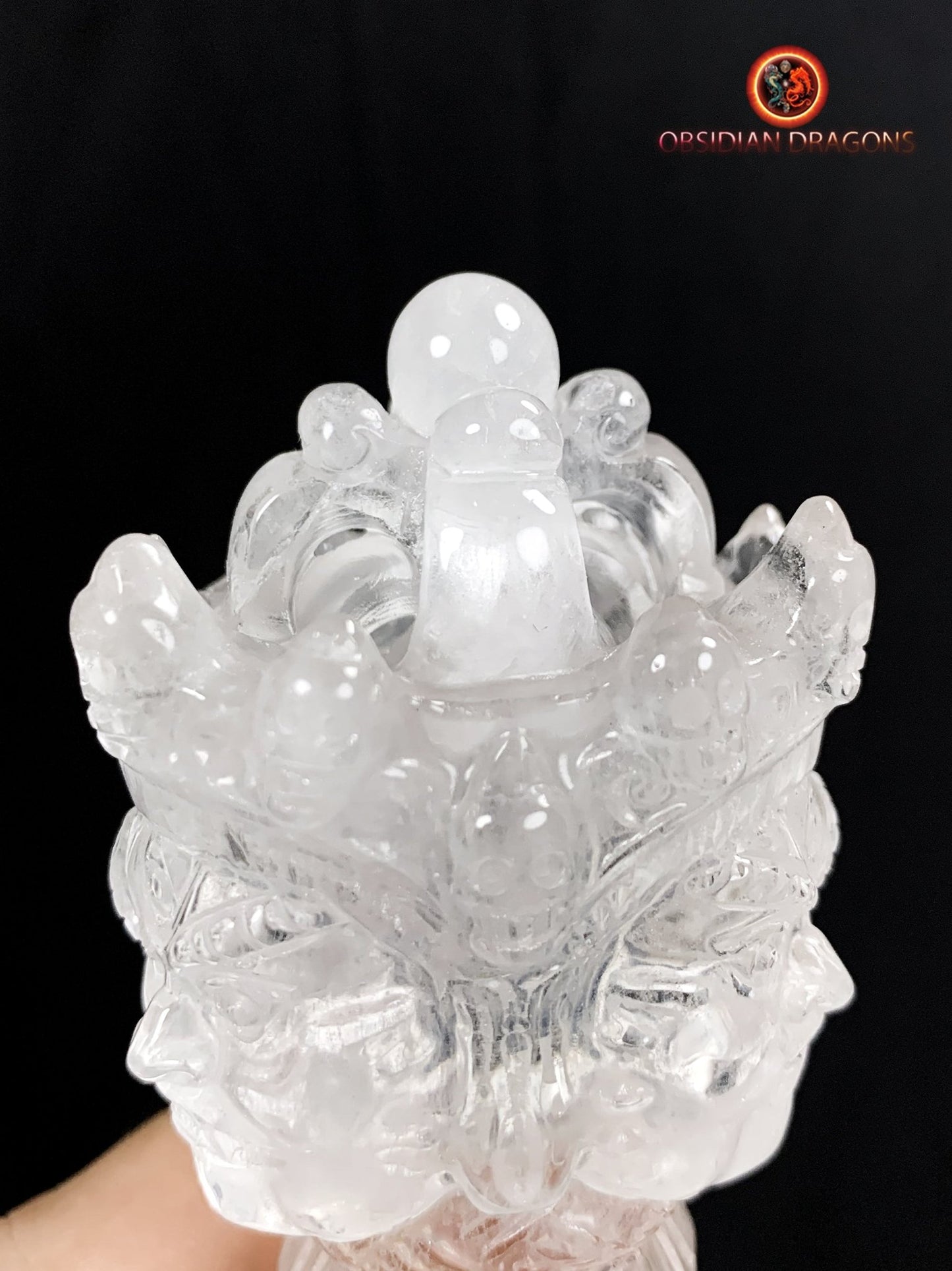 exceptionnel et rare phurba en cristal de roche-artisanal