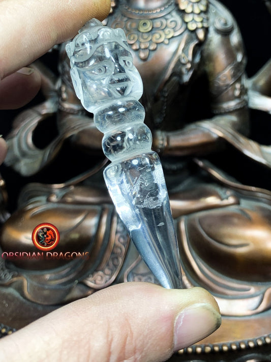 Dague Phurba en cristal de roche