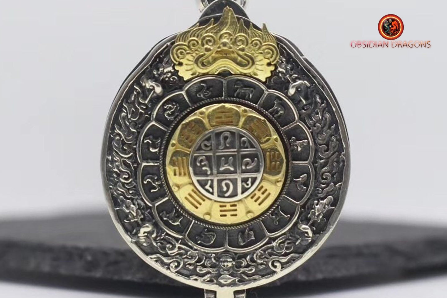 Reliquaire bouddhiste- Argent 925- 9 palais célestes