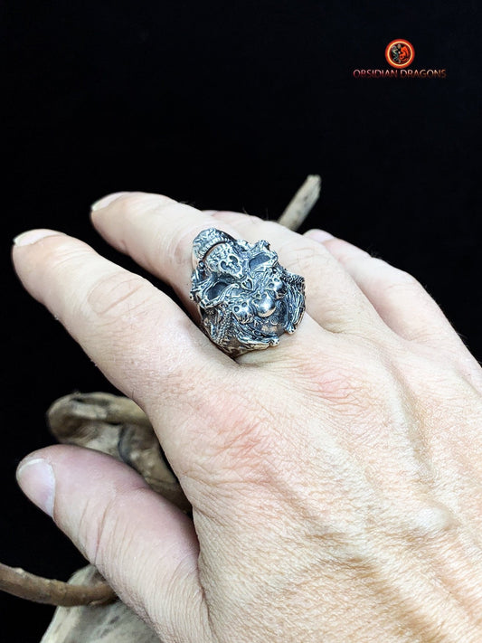 Bague crâne tibétain- Citipati
