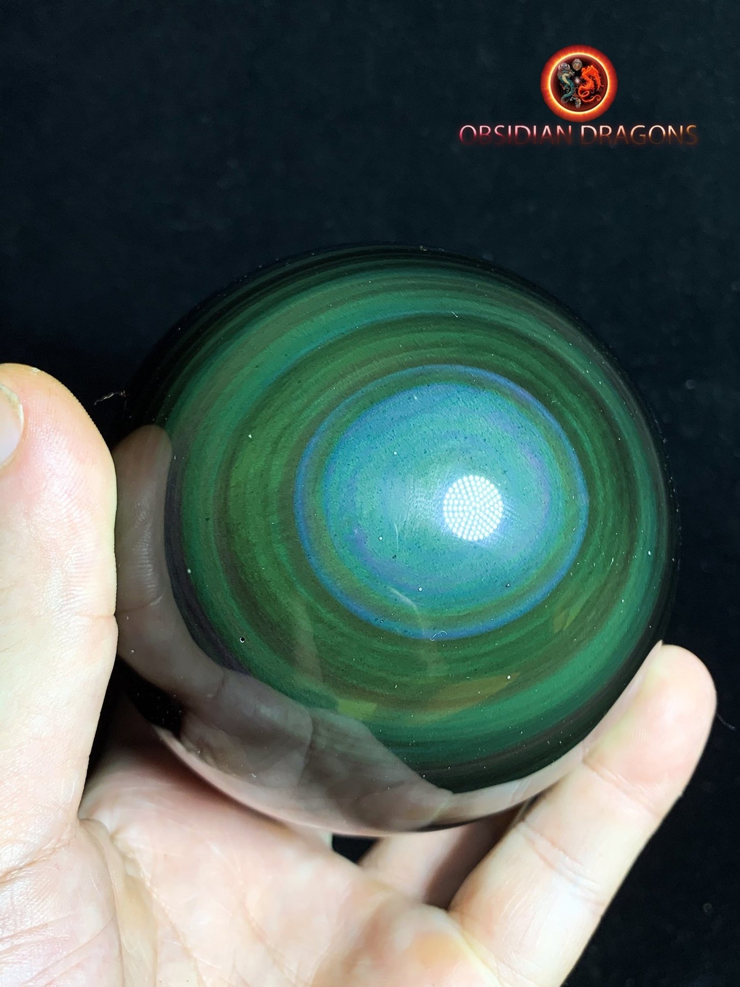 Sphère en obsidienne œil céleste - Unique - 10.9 cm