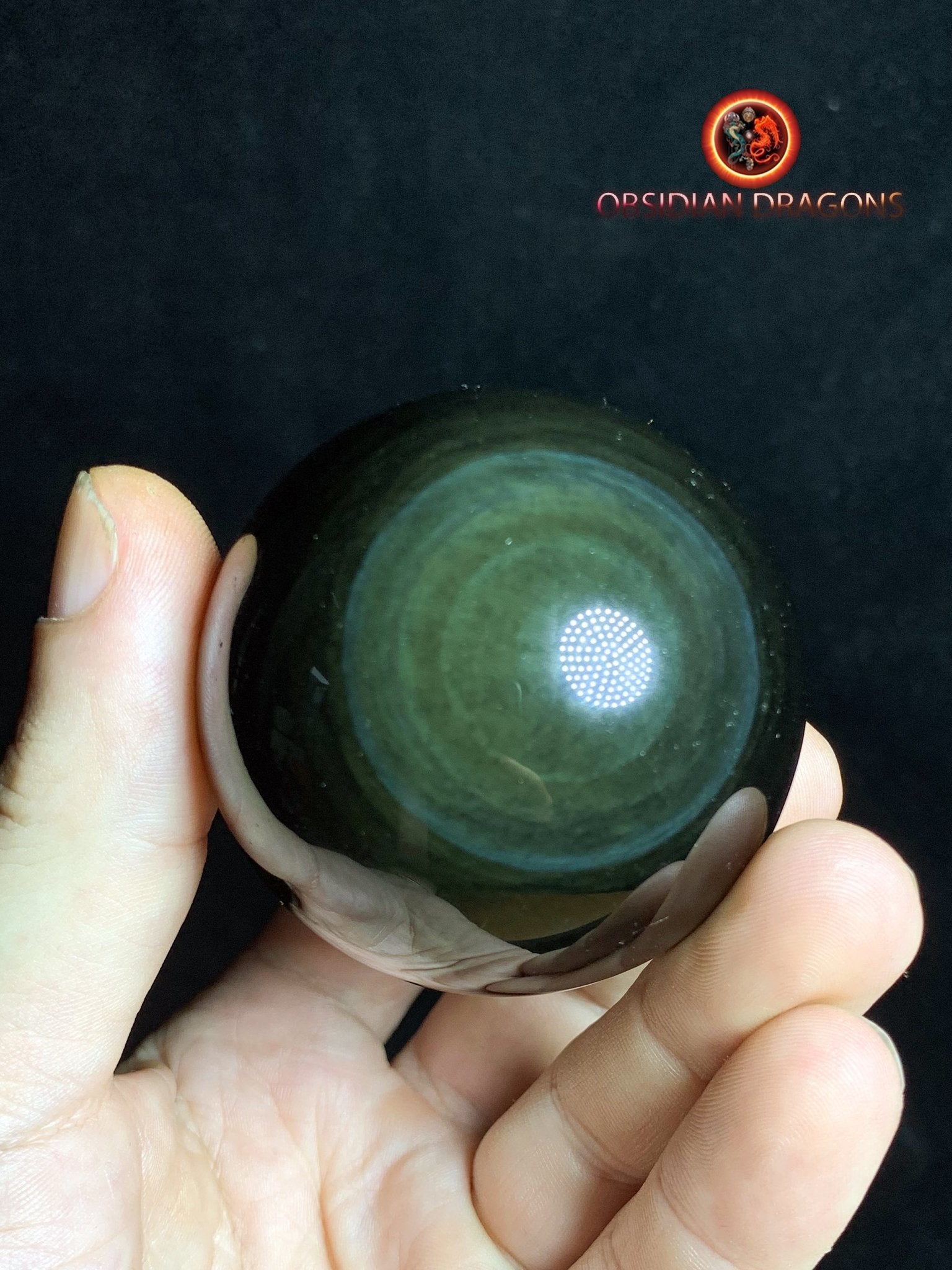 Sphère en obsidienne œil céleste - Unique - 5.82cm – obsidian dragons