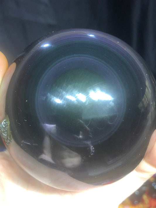 Grande sphère en obsidienne œil céleste - Unique - 9.16cm