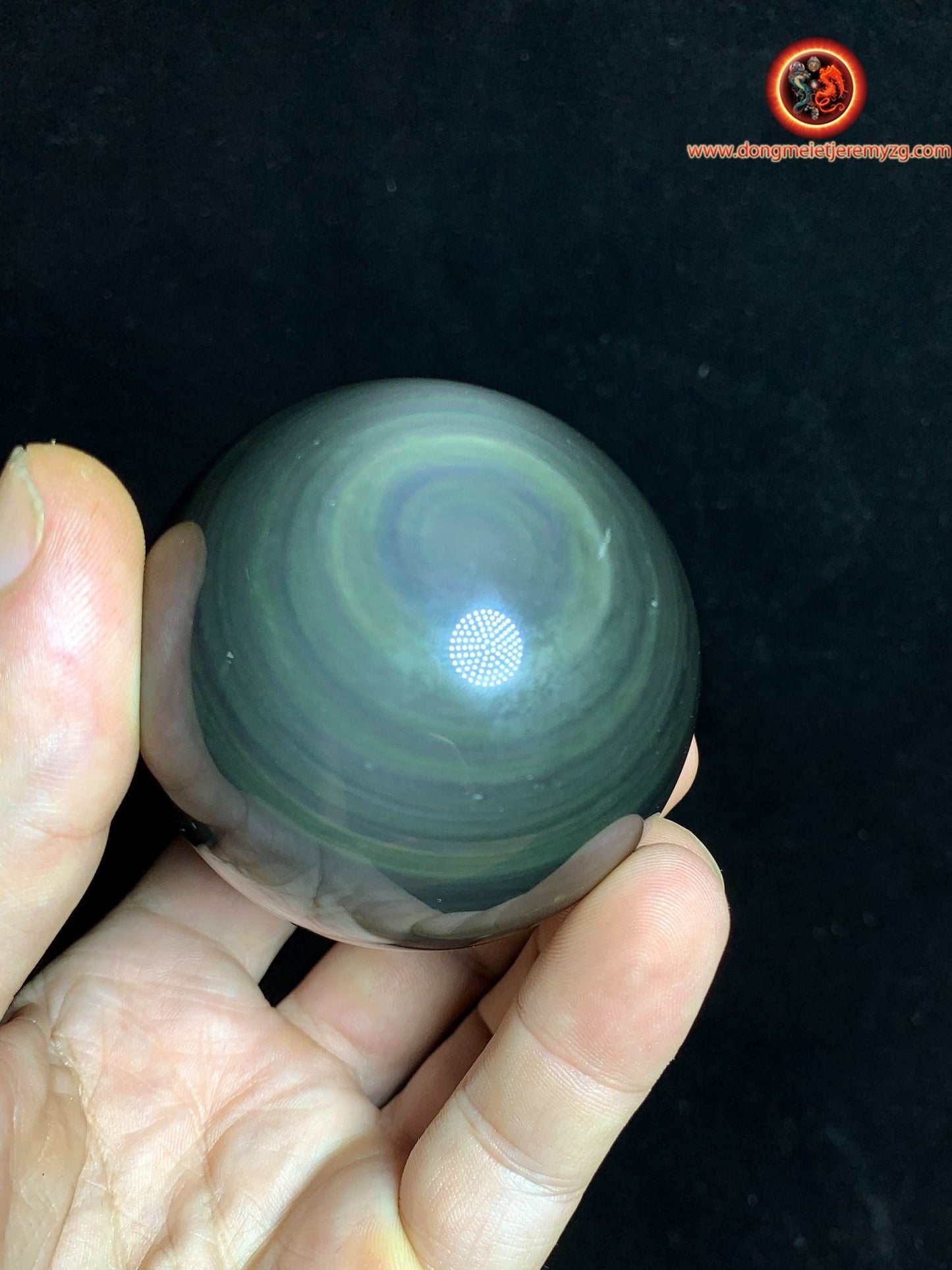 Sphère en obsidienne œil céleste - Unique - 5.91cm
