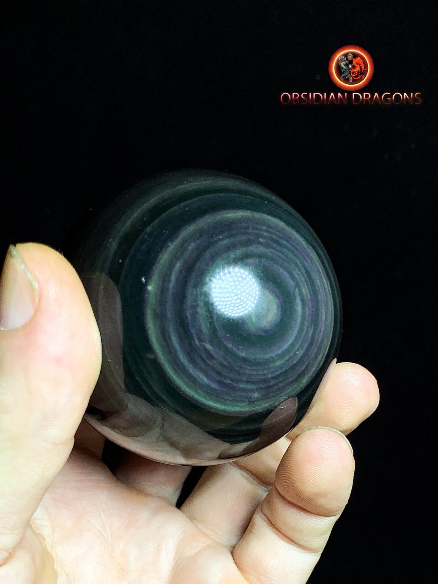 Sphère en obsidienne œil céleste - Unique - 6.48cm