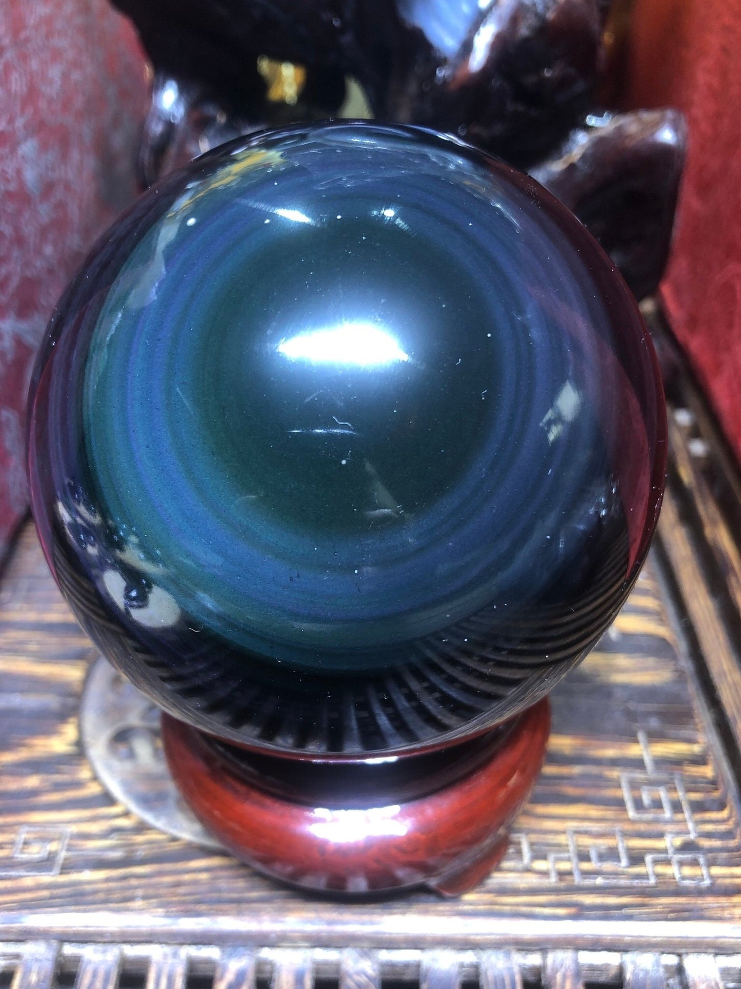 Grande sphère en obsidienne œil céleste - Unique - 9.16cm