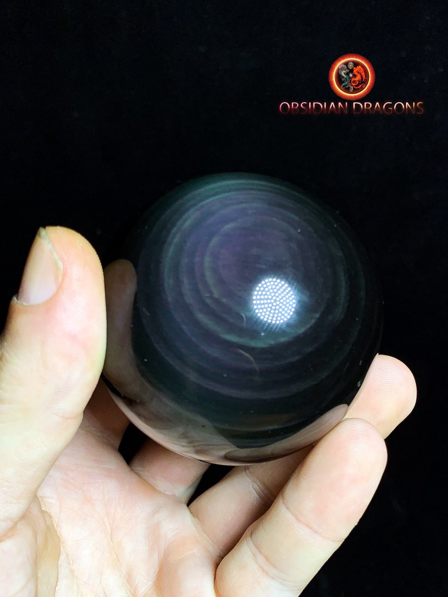 Sphère en obsidienne œil céleste - Unique - 6.37cm