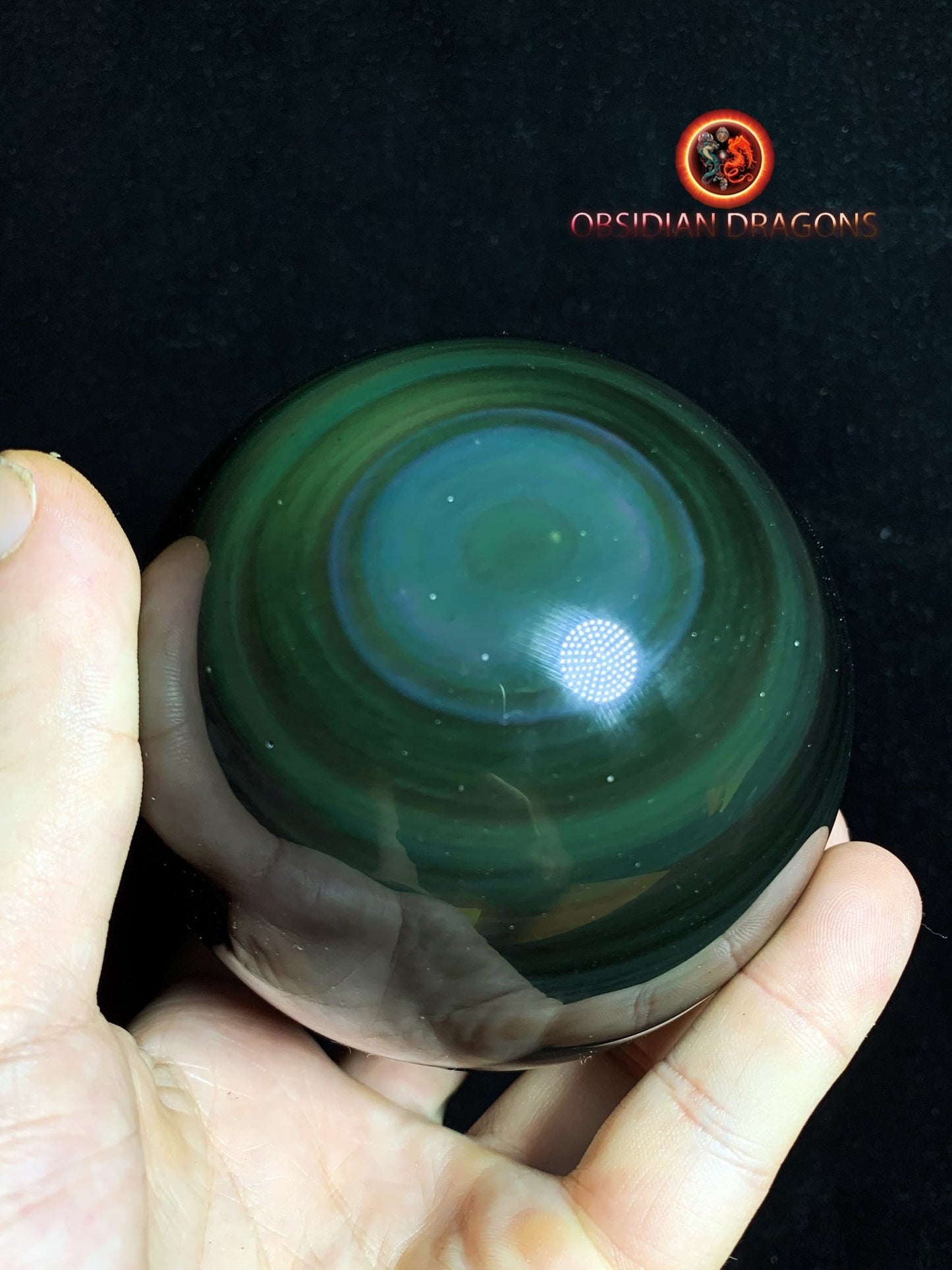 Sphère en obsidienne œil céleste - Unique - 10.9 cm