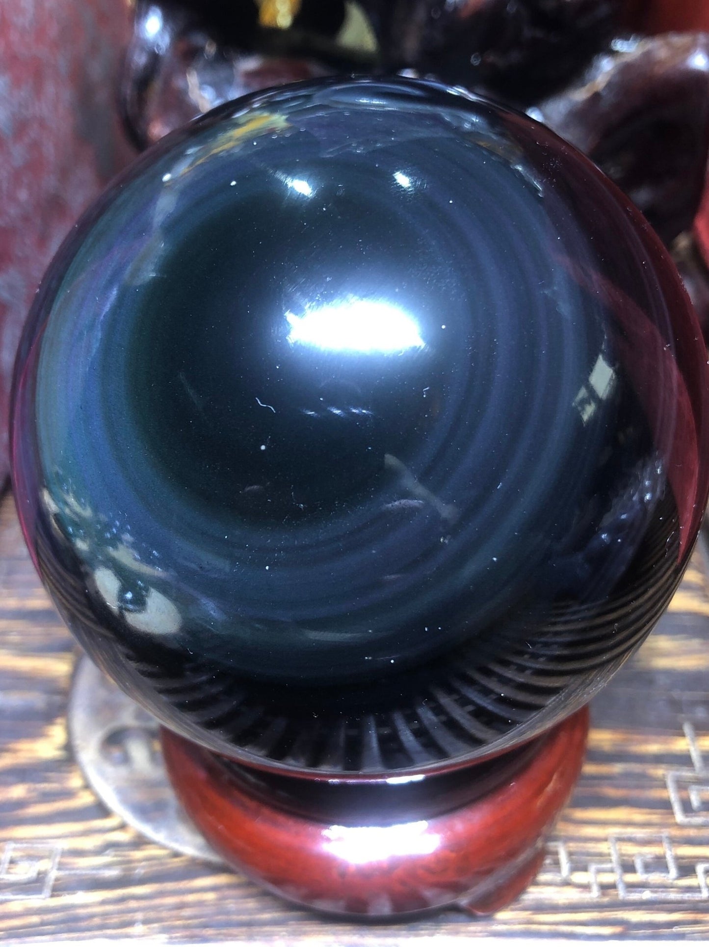 Grande sphère en obsidienne œil céleste - Unique - 9.16cm