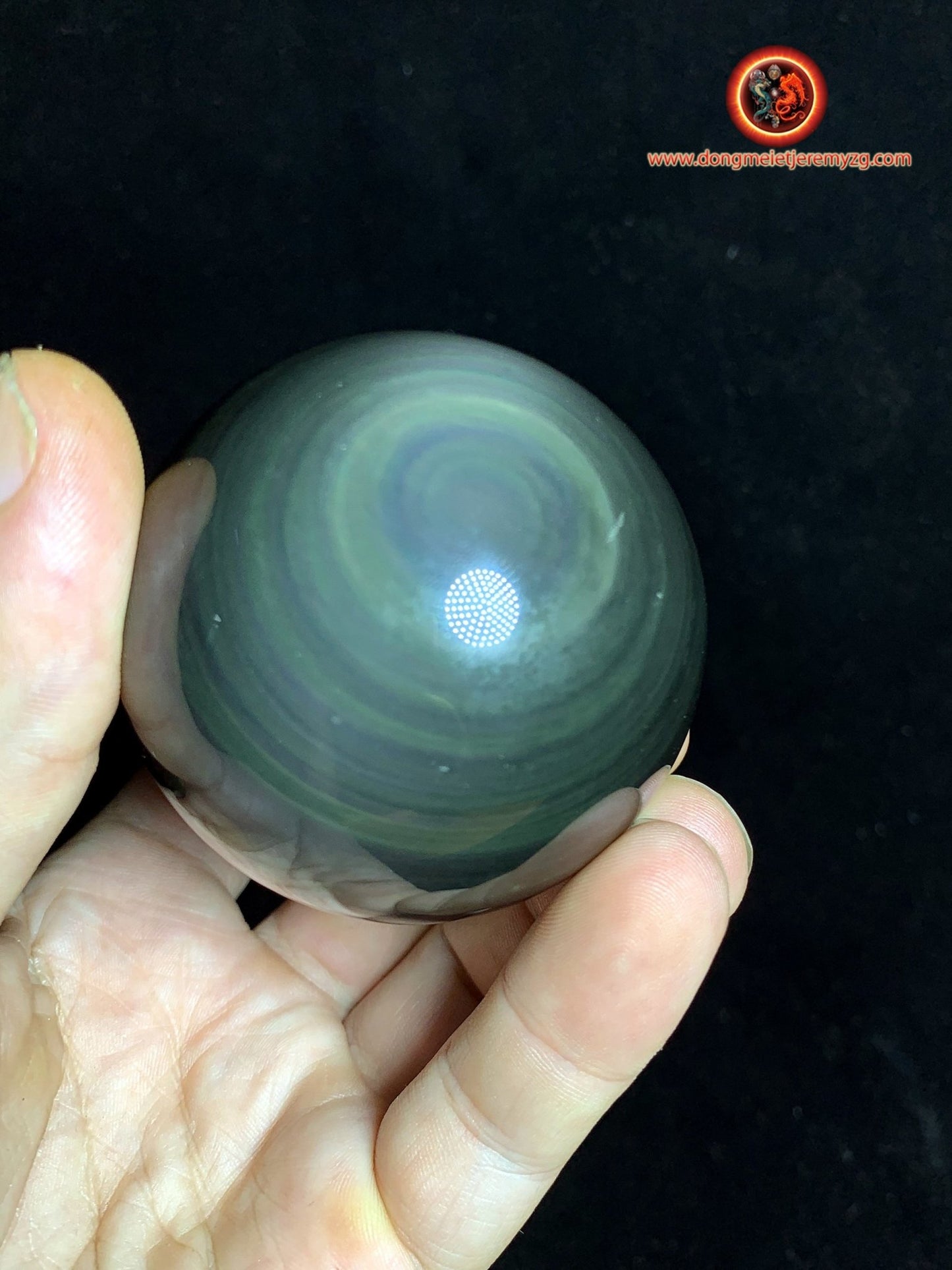 Sphère en obsidienne œil céleste - Unique - 5.91cm