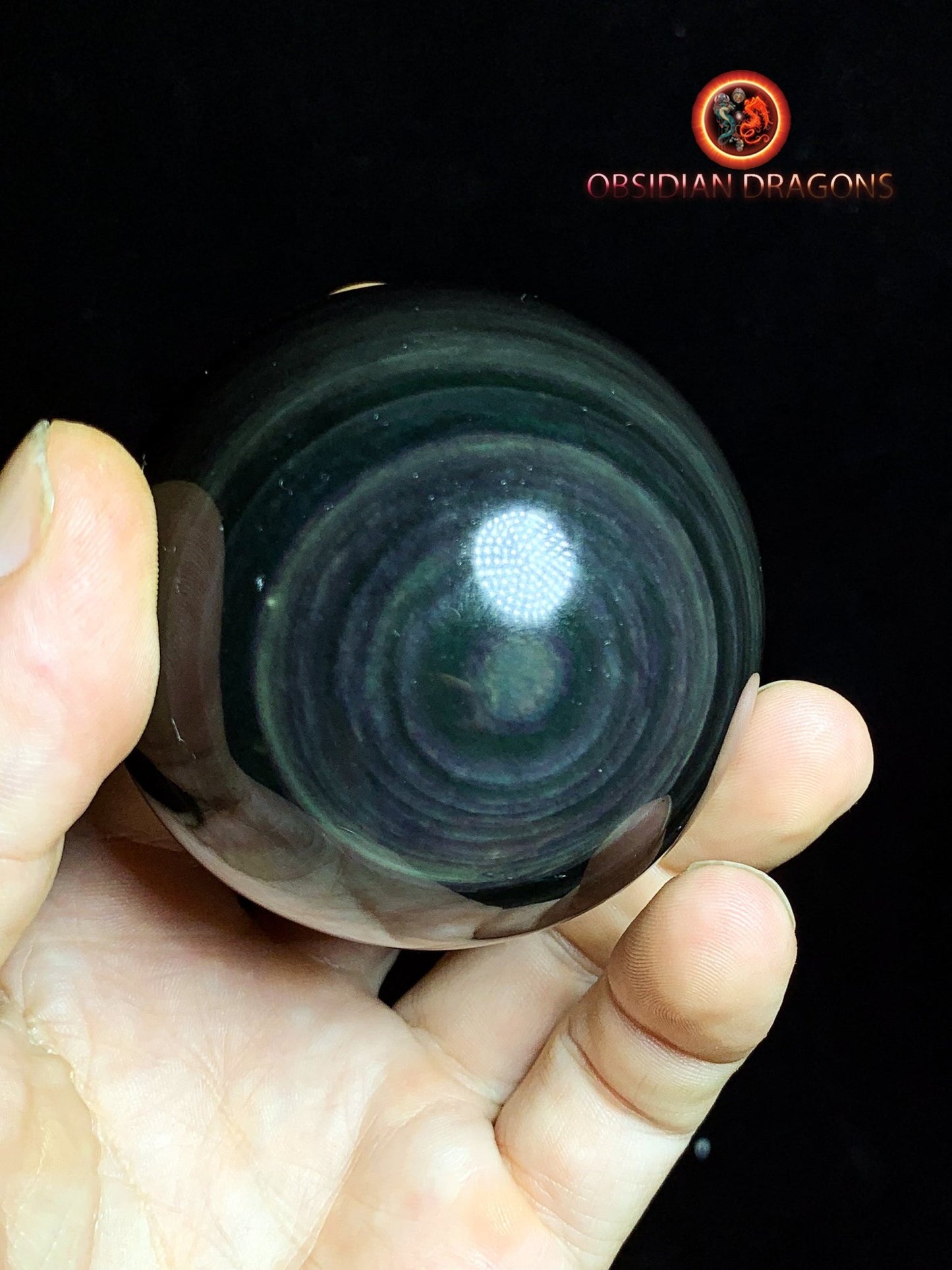 Sphère en obsidienne œil céleste - Unique - 6.48cm