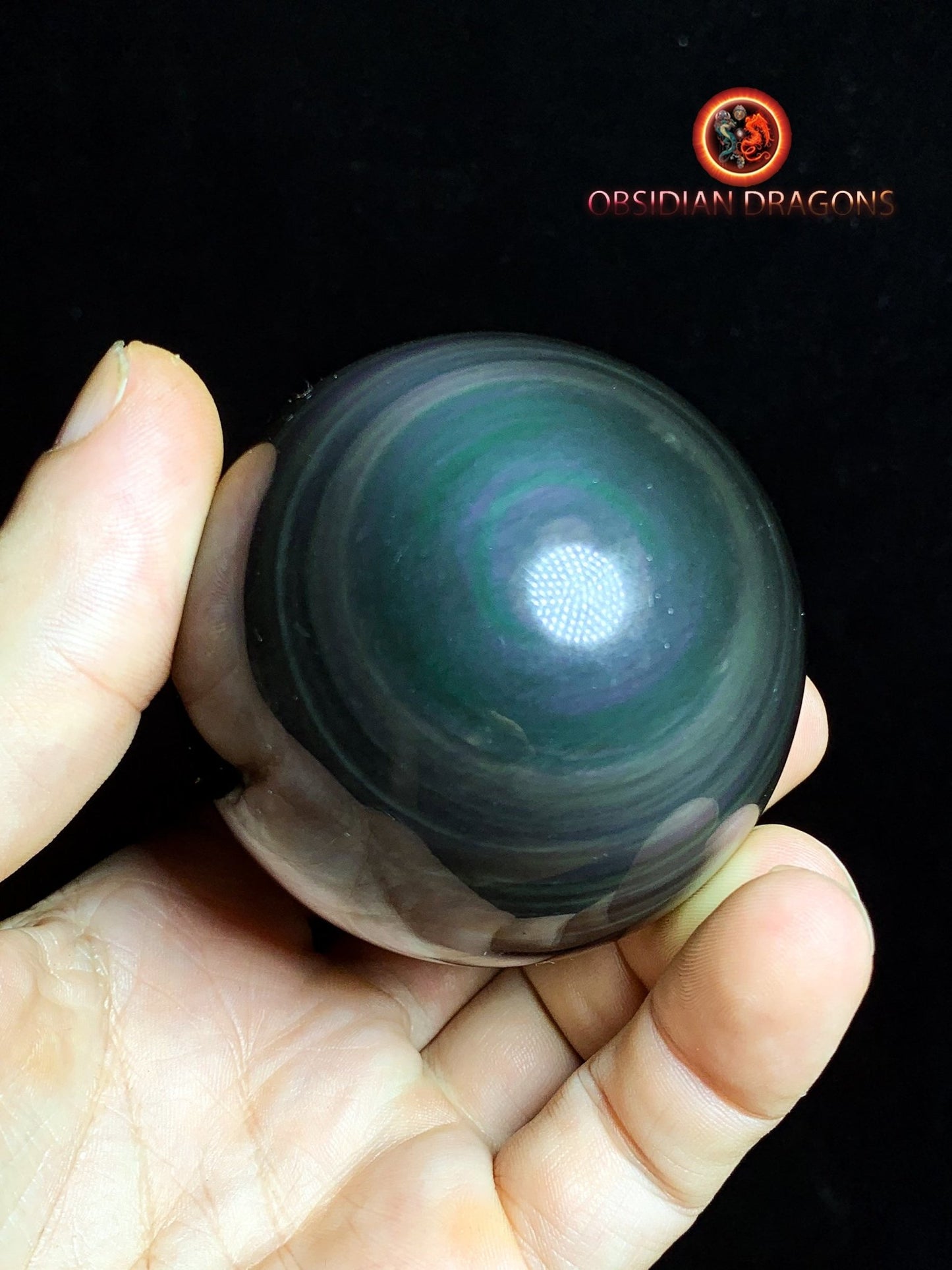 Sphère en obsidienne œil céleste - Unique - 6.37cm
